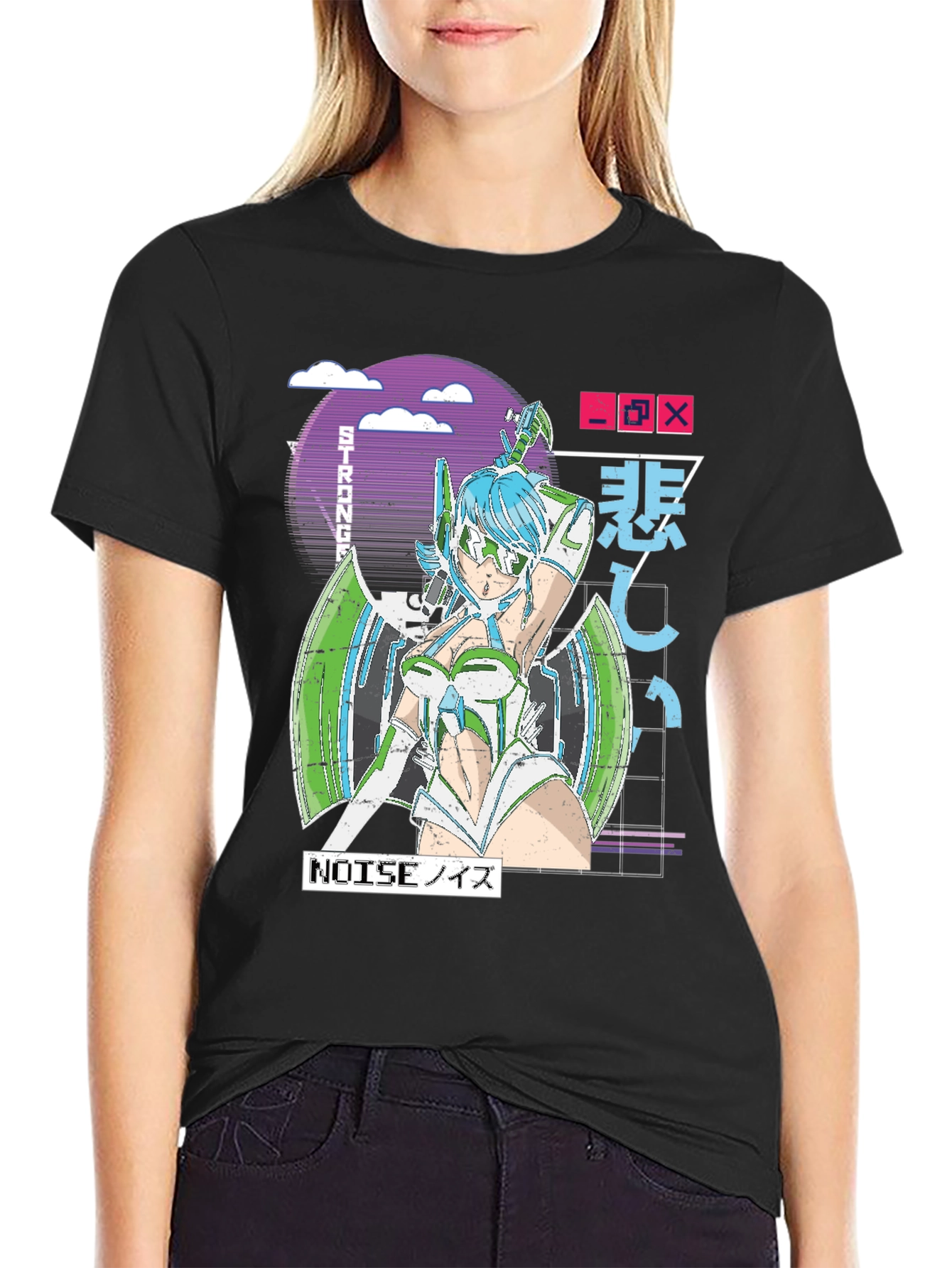 Anime Graphic T-Shirt - Futuristic Manga Design