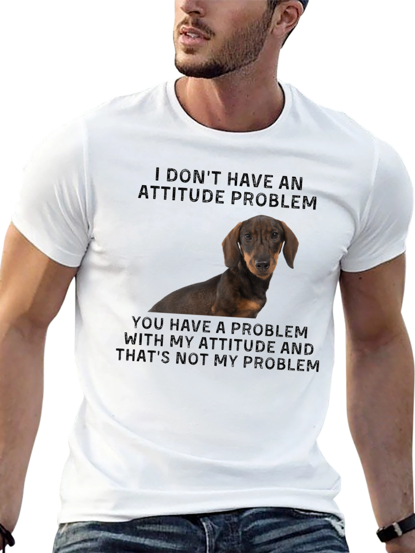 Funny Dachshund Attitude Problem T-Shirt