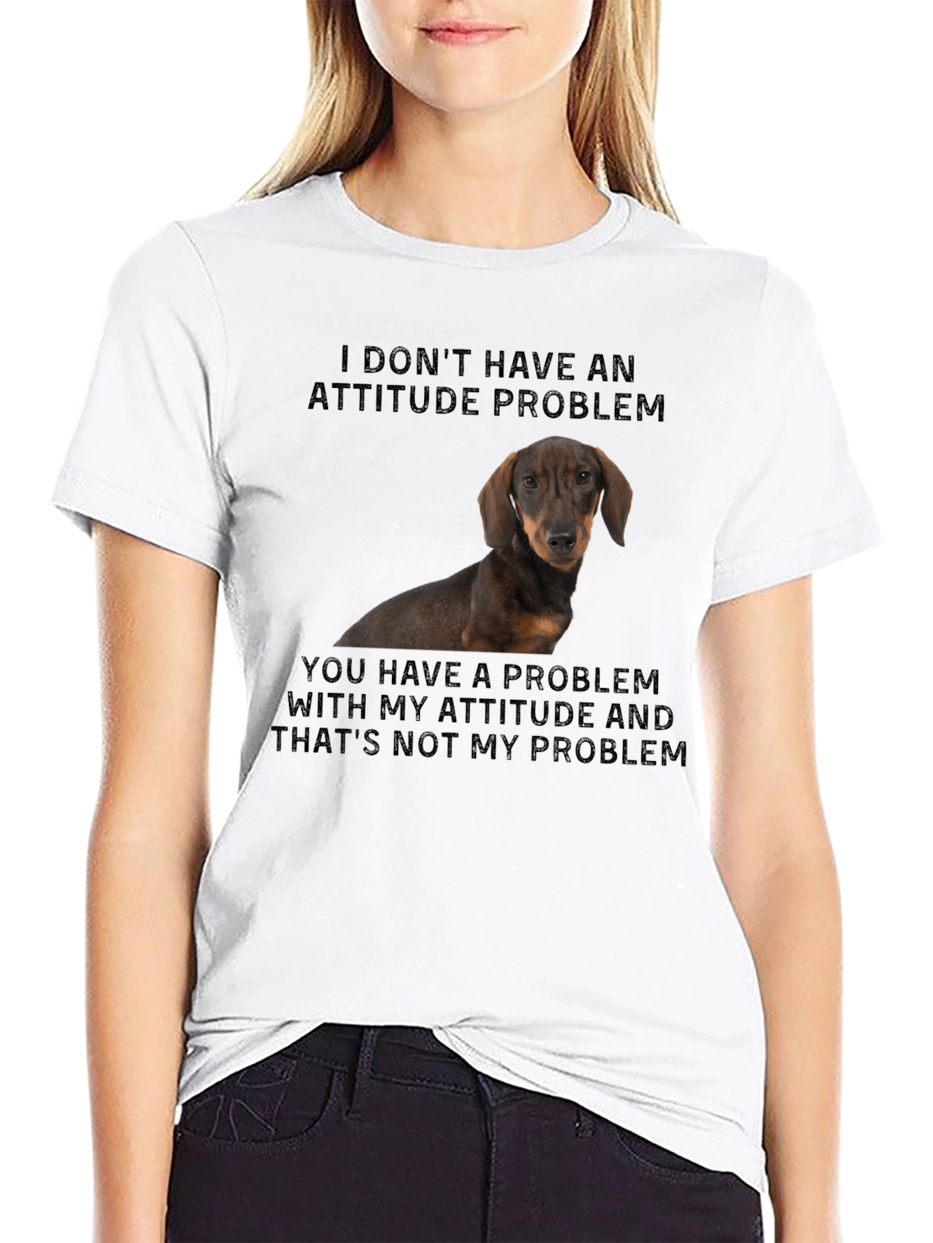 Funny Dachshund Attitude Problem T-Shirt