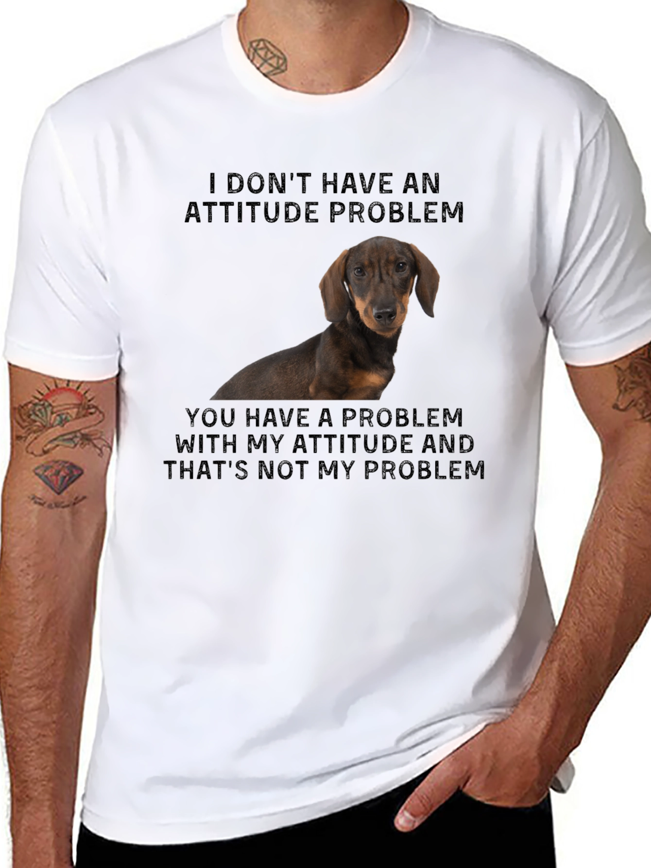 Funny Dachshund Attitude Problem T-Shirt