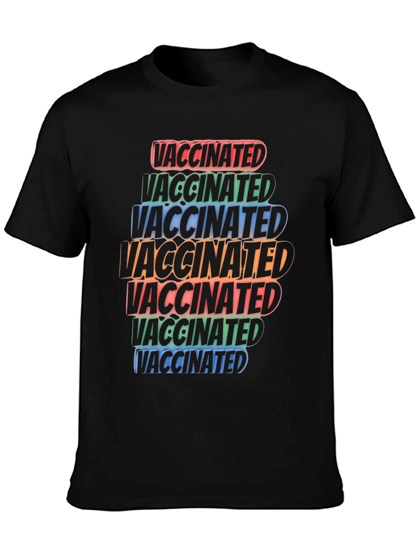 Vaccinated Graphic Tee - Black Cotton Blend
