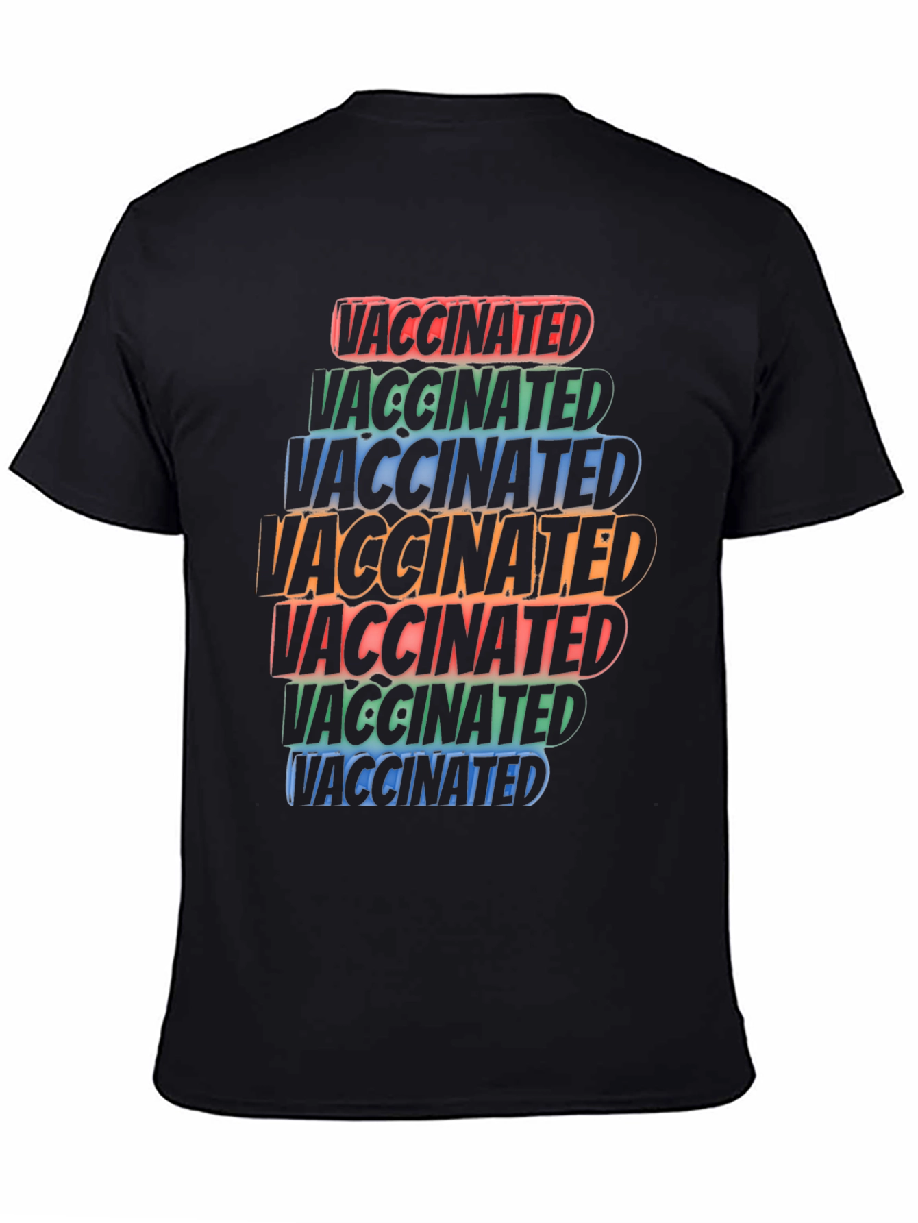 Vaccinated Graphic Tee - Black Cotton Blend
