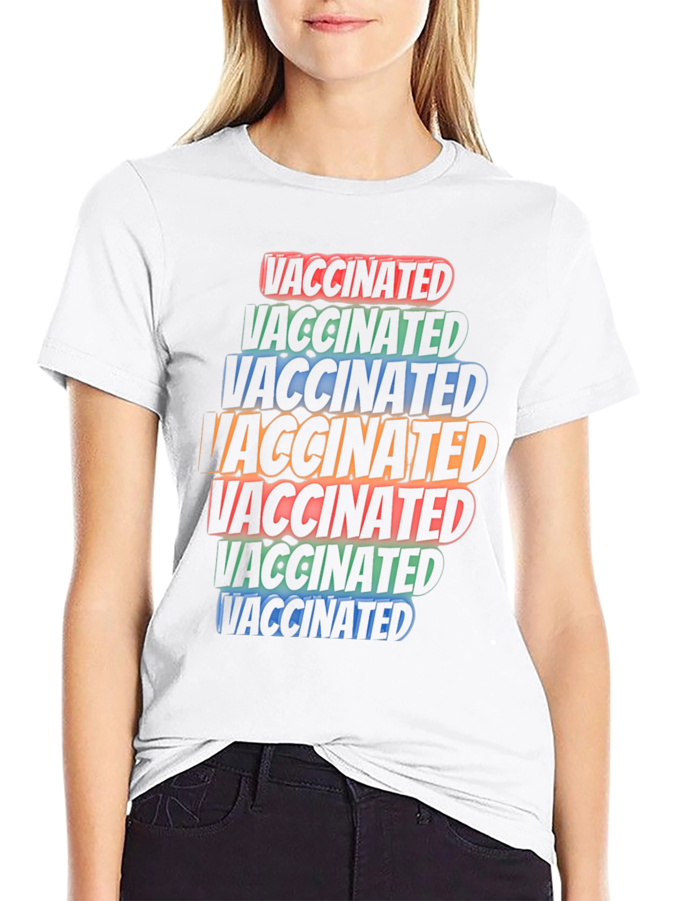 Vaccinated Graphic Tee - Black Cotton Blend