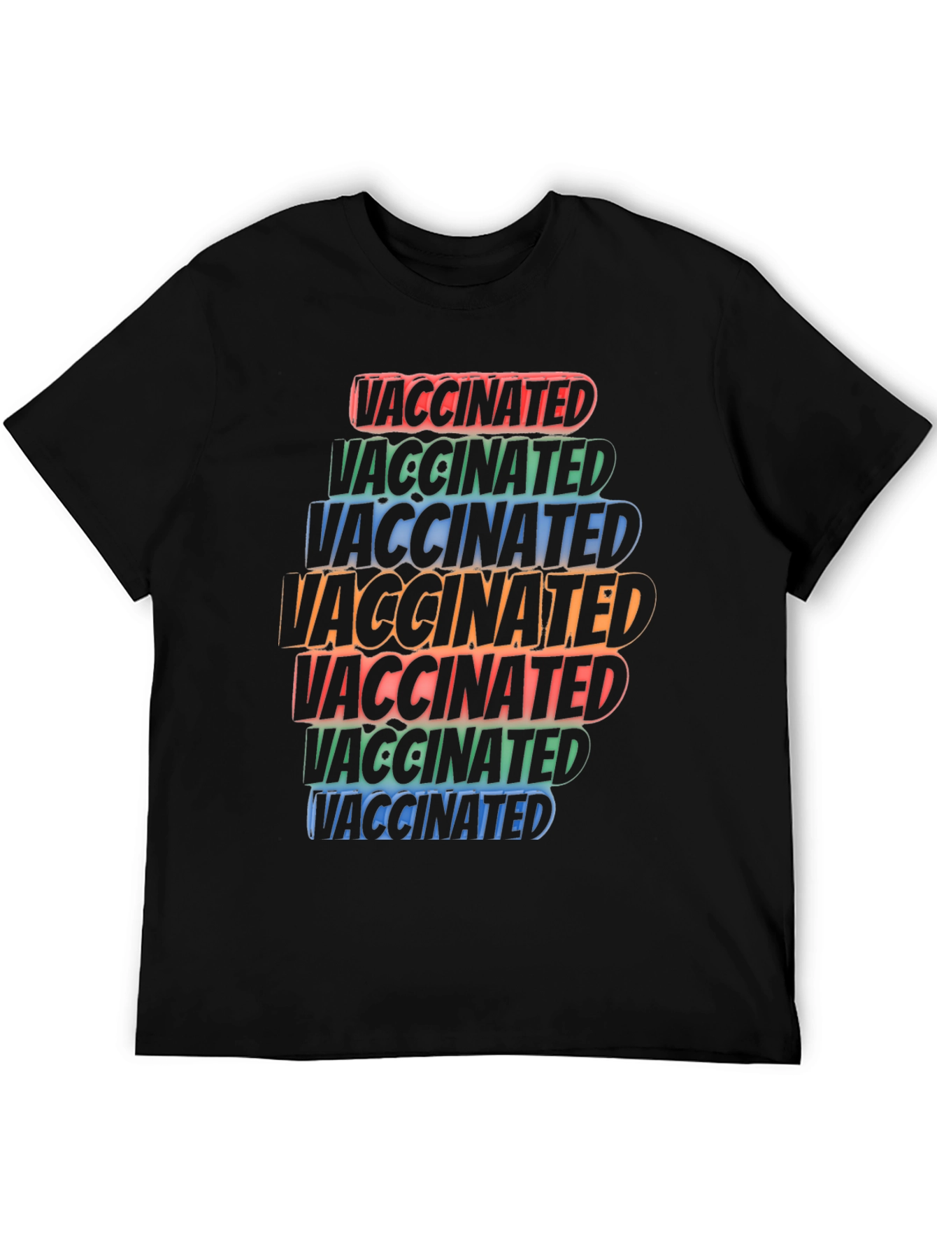 Vaccinated Graphic Tee - Black Cotton Blend