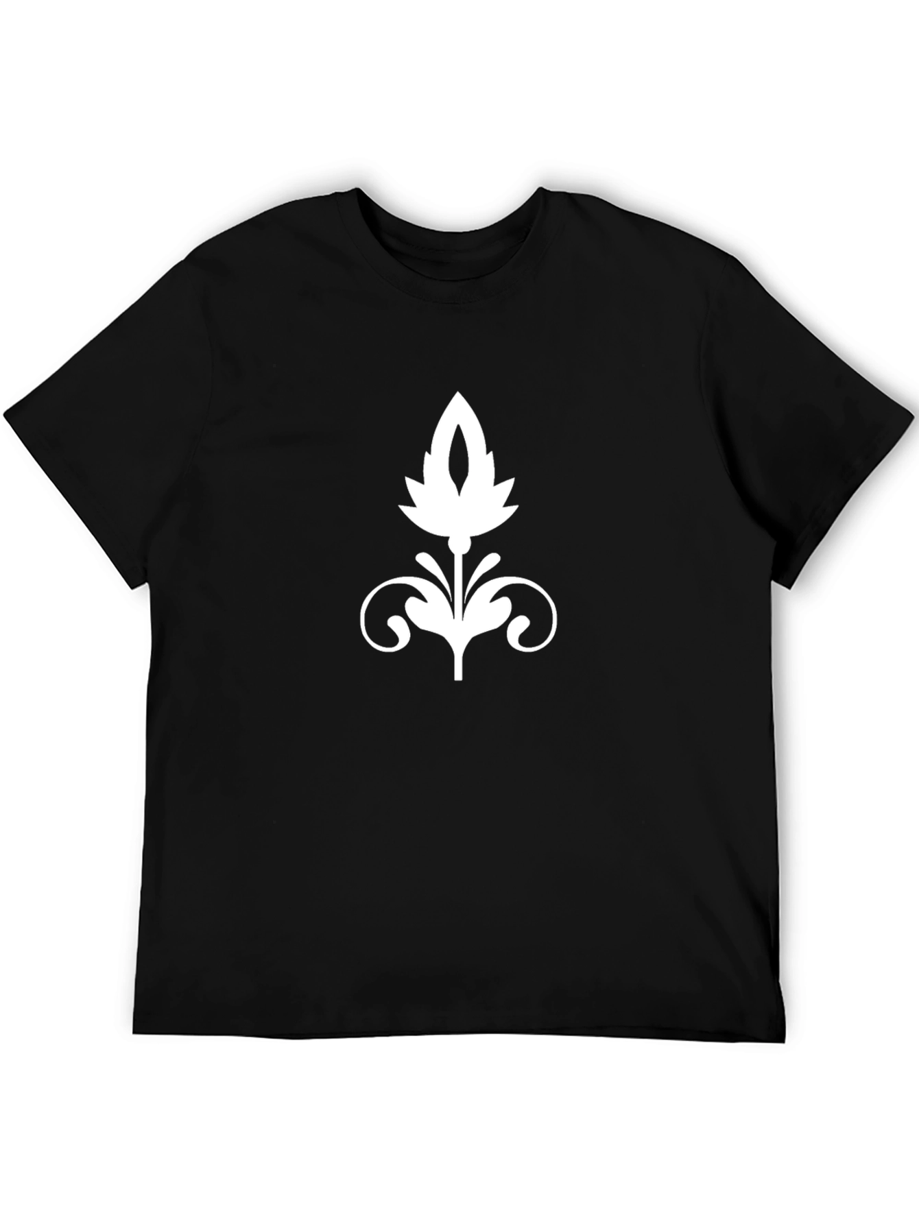 Elegant Floral Graphic Black T-Shirt