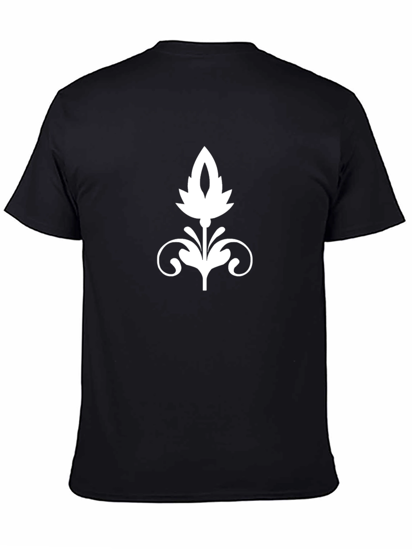 Elegant Floral Graphic Black T-Shirt