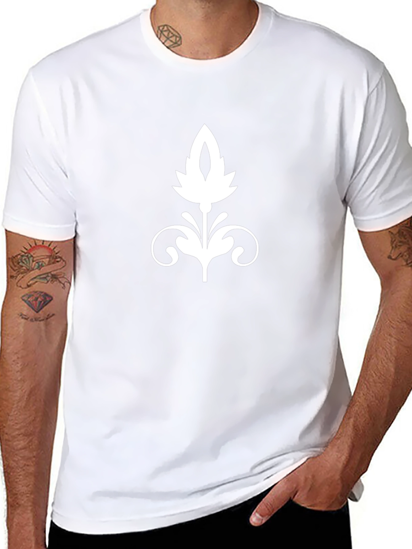 Elegant Floral Graphic Black T-Shirt