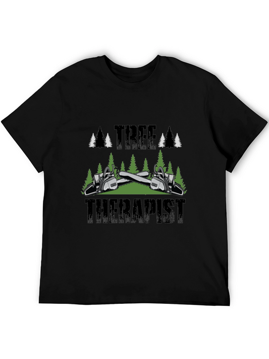 Tree Therapist T-Shirt - Arborist Chainsaw Graphic Tee