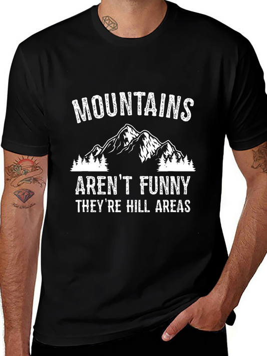 Mountains Arent Funny Black Graphic Tee