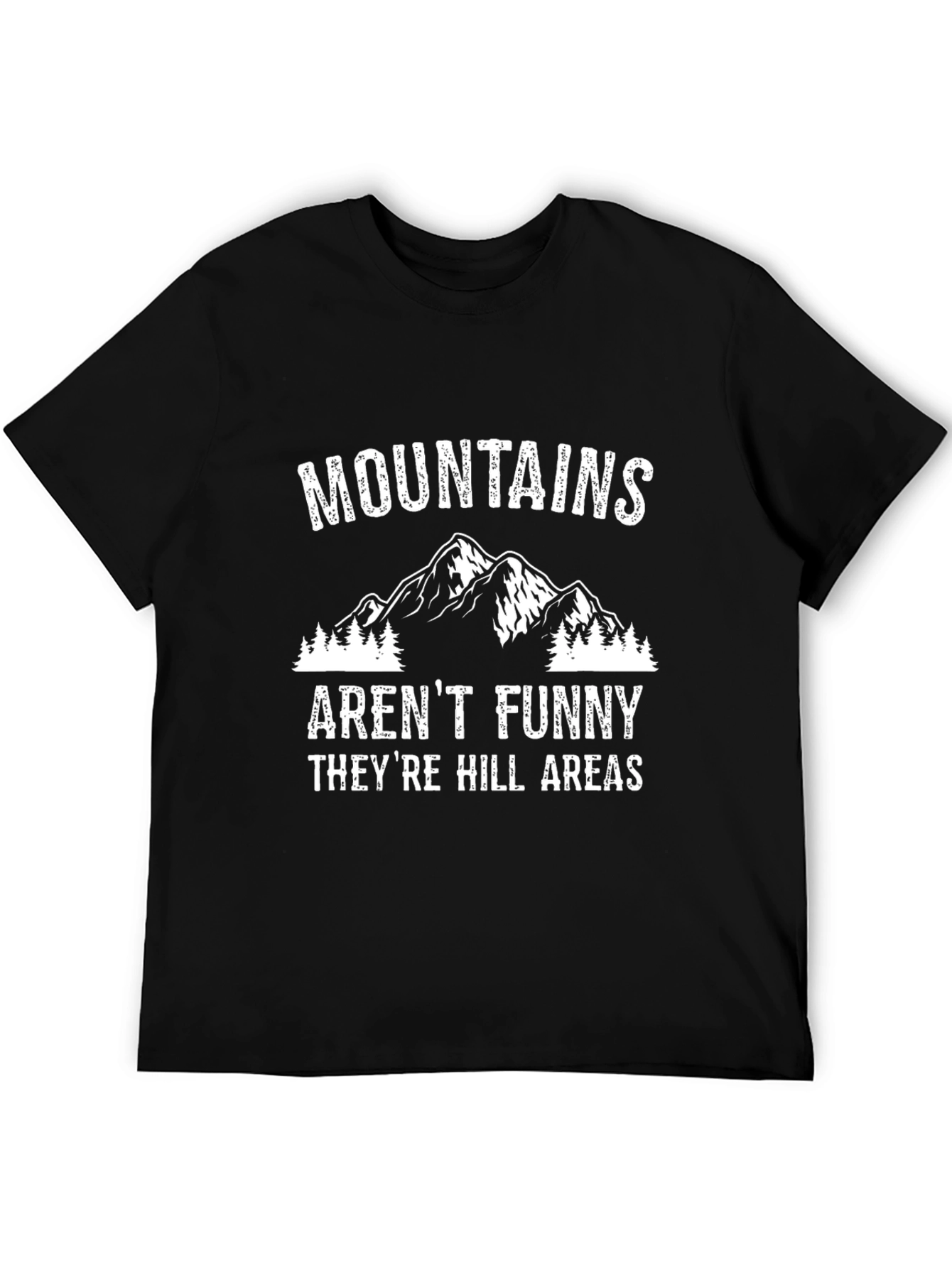 Mountains Arent Funny Black Graphic Tee