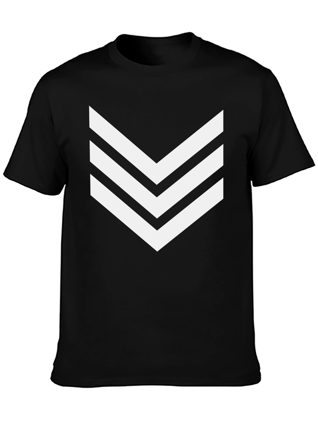 Modern Chevron Stripe Graphic Tee - Black
