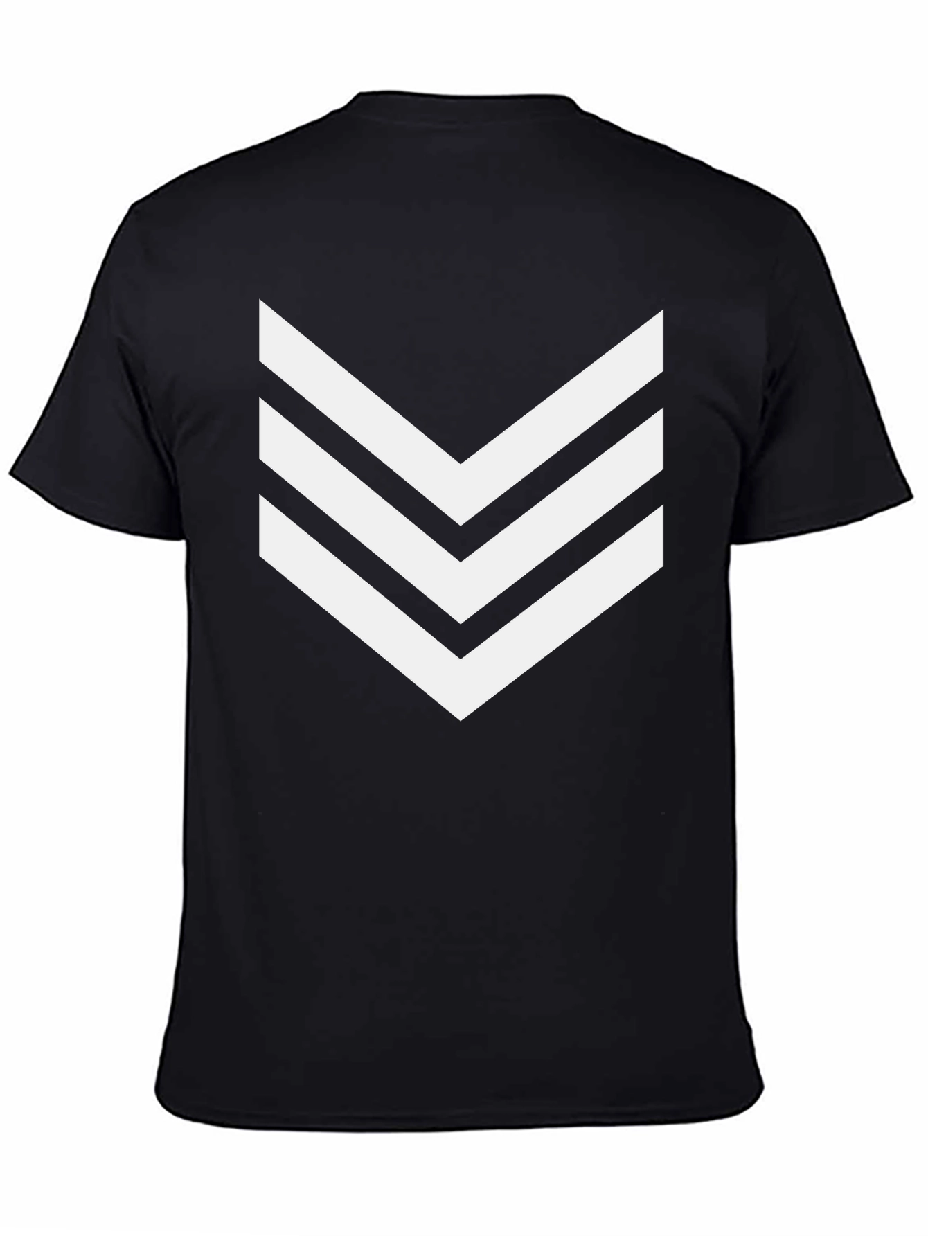 Modern Chevron Stripe Graphic Tee - Black