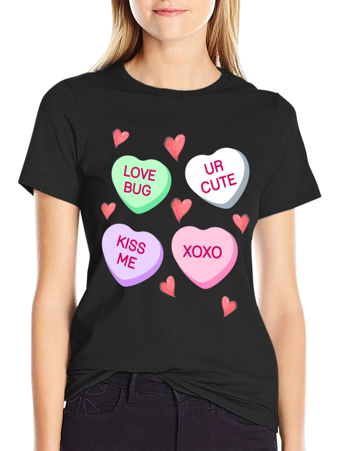 Valentines Day Candy Heart Graphic T-Shirt
