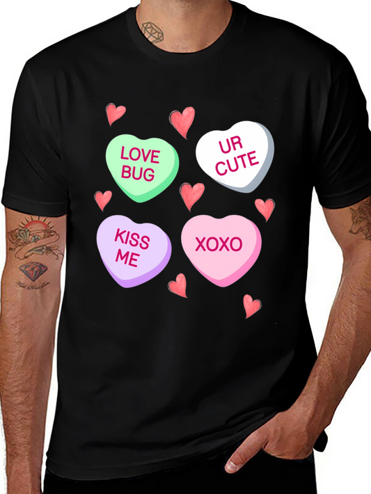 Valentines Day Candy Heart Graphic T-Shirt