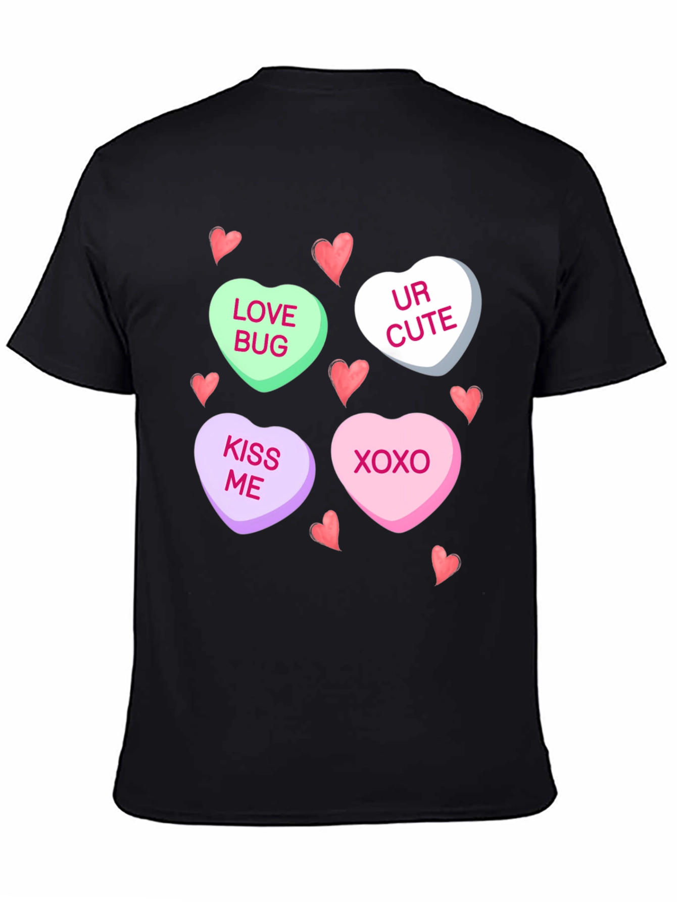 Valentines Day Candy Heart Graphic T-Shirt