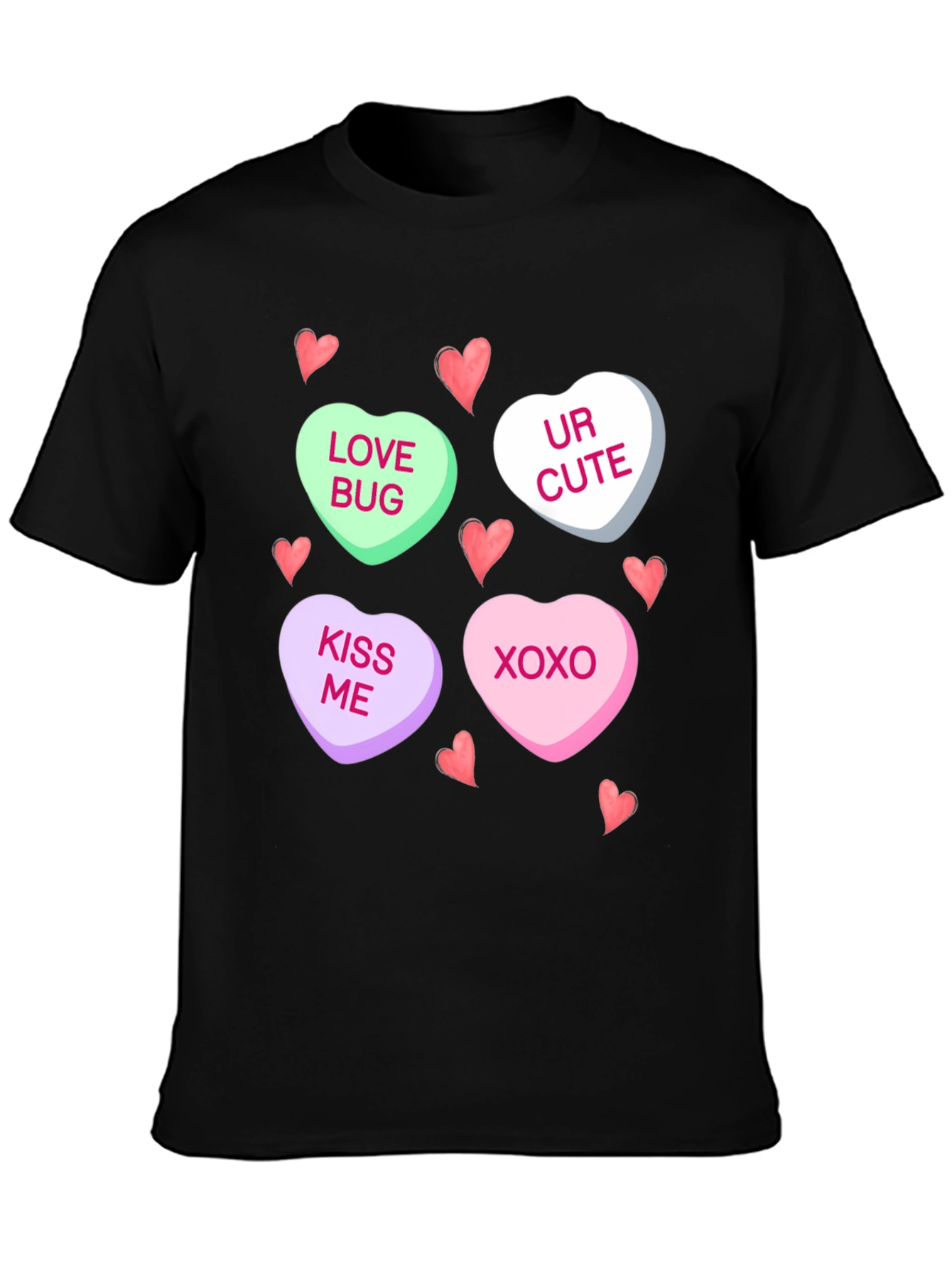 Valentines Day Candy Heart Graphic T-Shirt