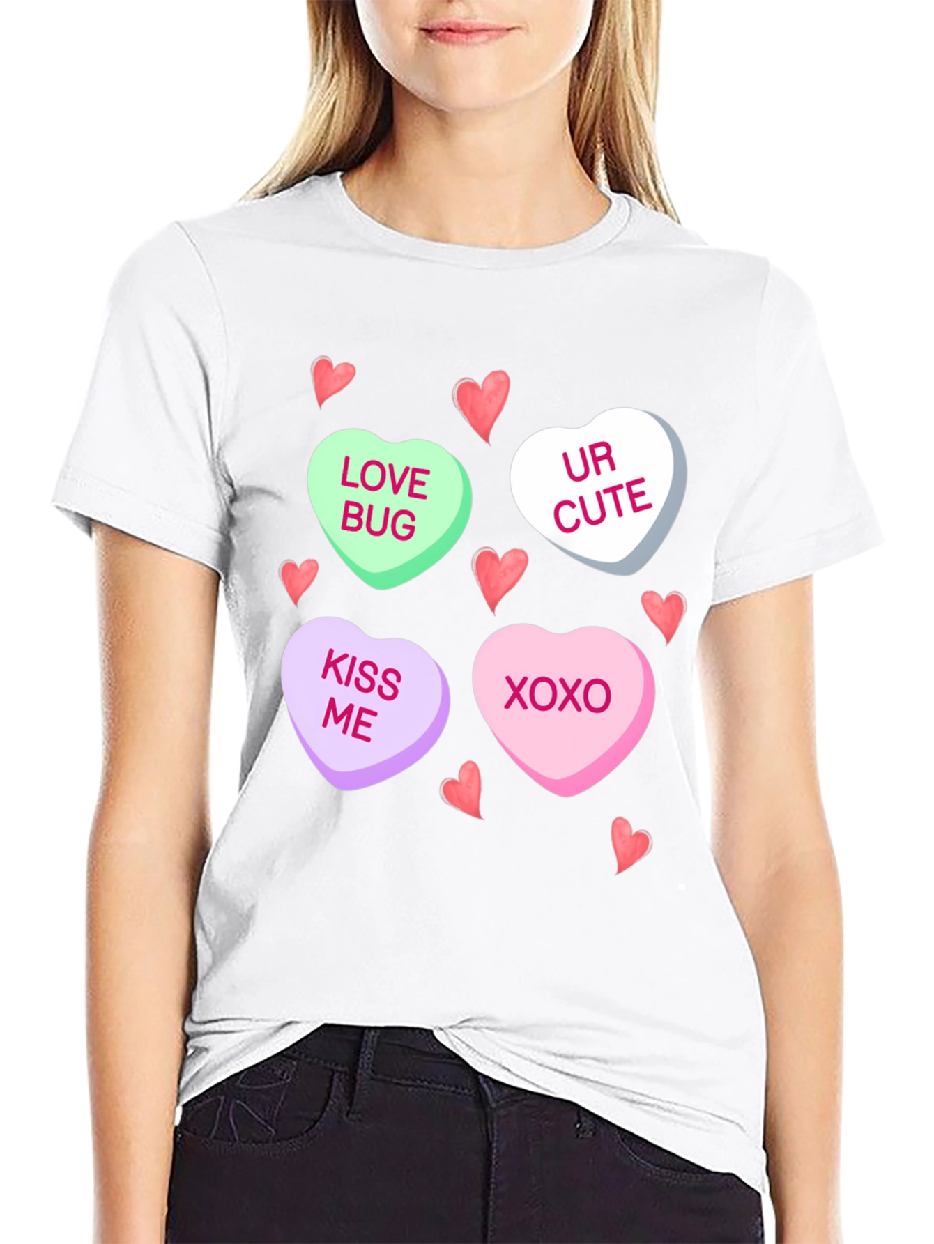 Valentines Day Candy Heart Graphic T-Shirt