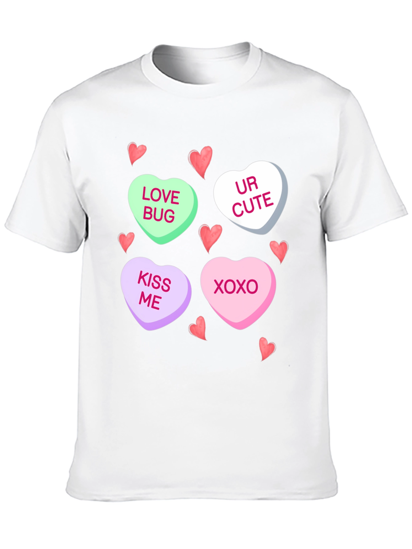Valentines Day Candy Heart Graphic T-Shirt