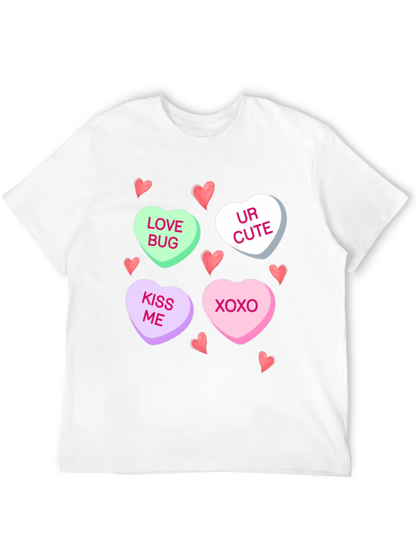 Valentines Day Candy Heart Graphic T-Shirt