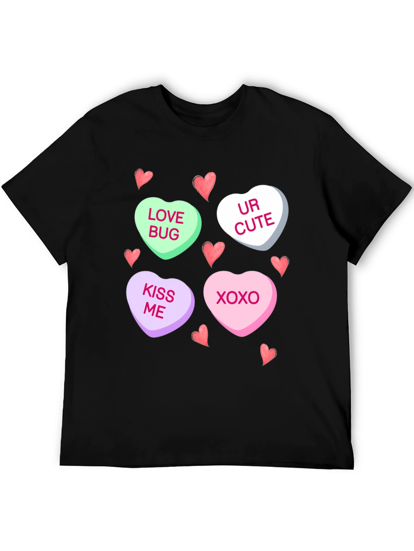 Valentines Day Candy Heart Graphic T-Shirt
