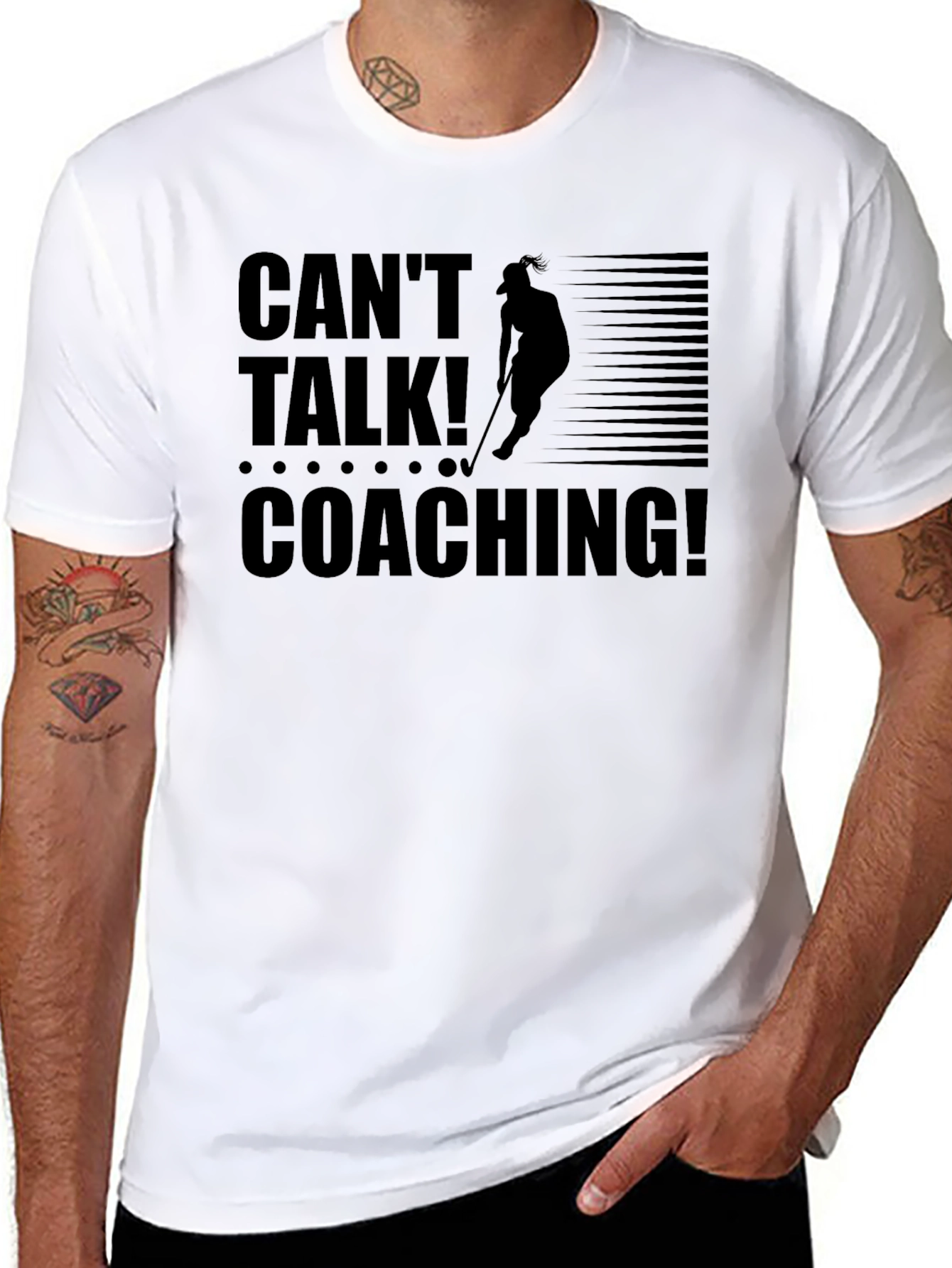 Cant Talk Coaching T-Shirt - Golfer Silhouette Tee