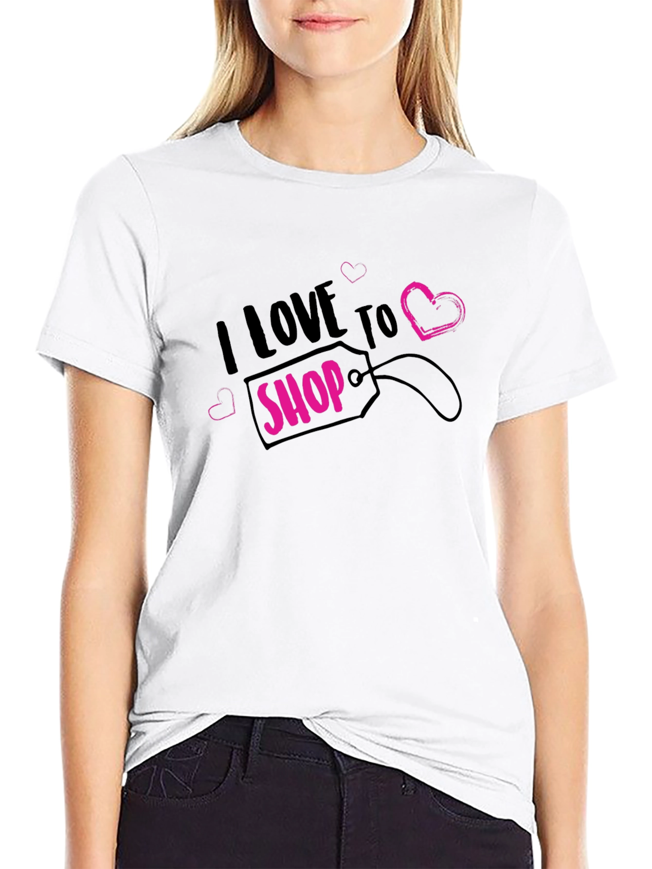 I Love to Shop Black T-Shirt
