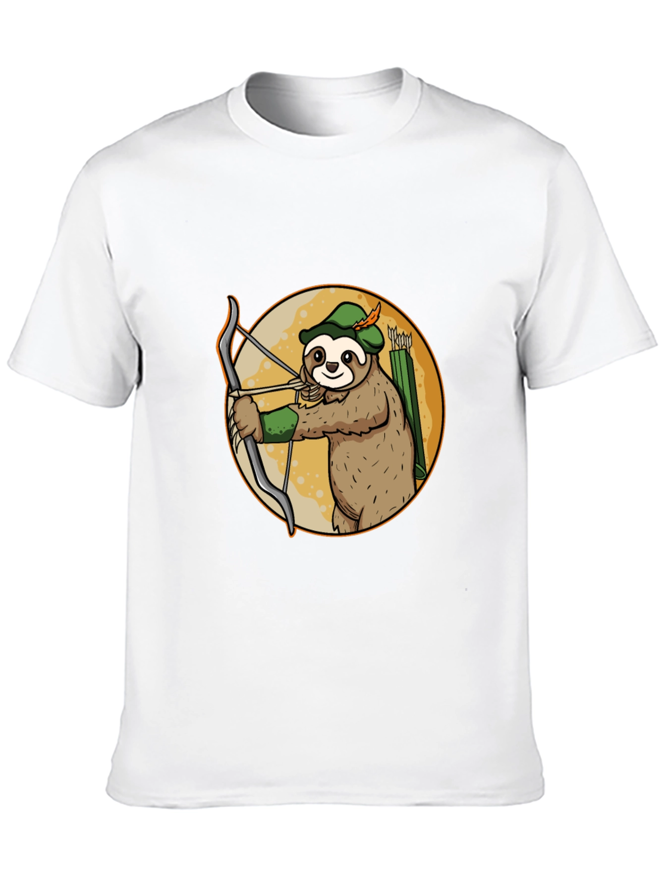 Sloth Archer Graphic Tee - Black Cotton T-Shirt