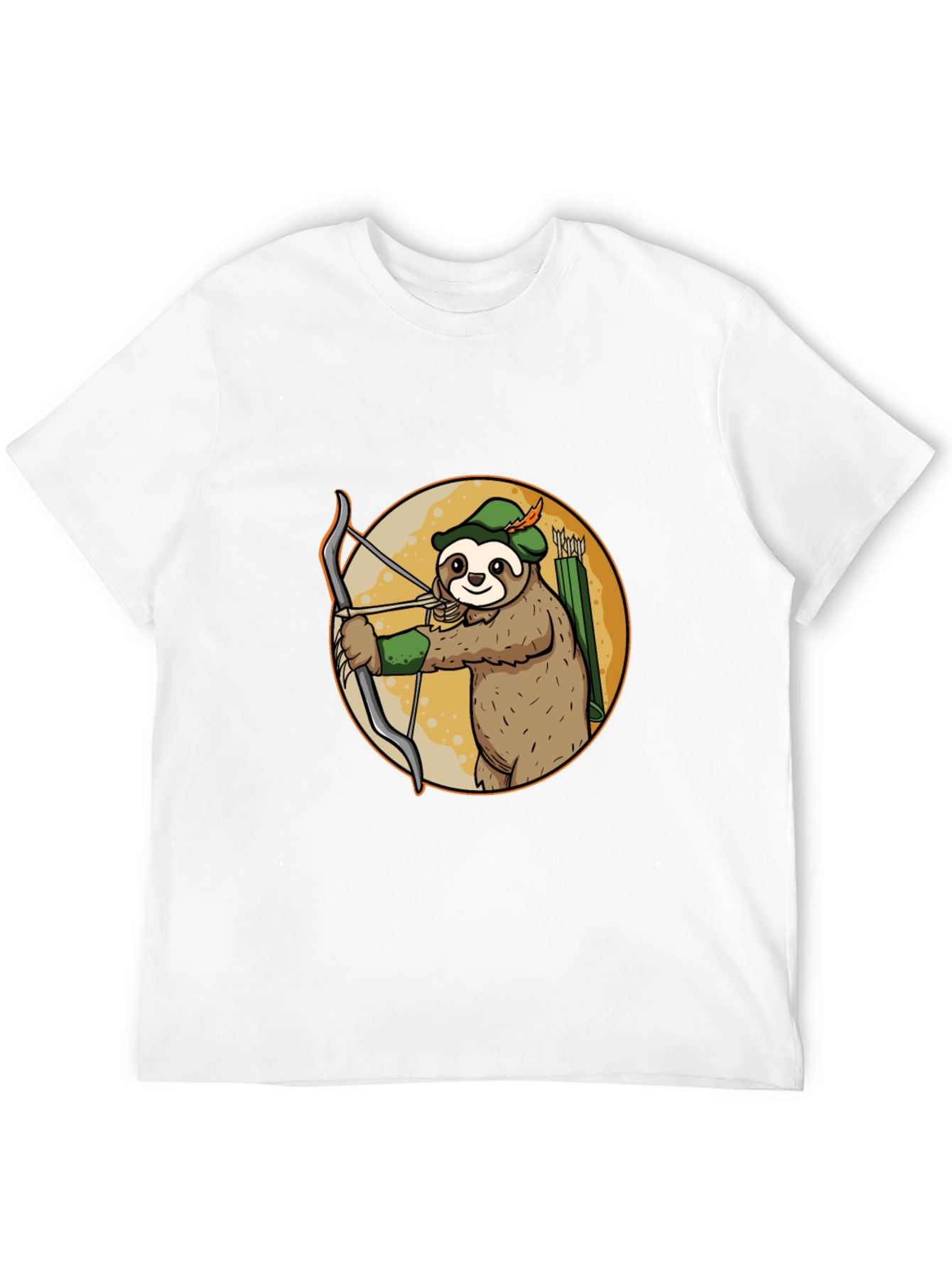 Sloth Archer Graphic Tee - Black Cotton T-Shirt