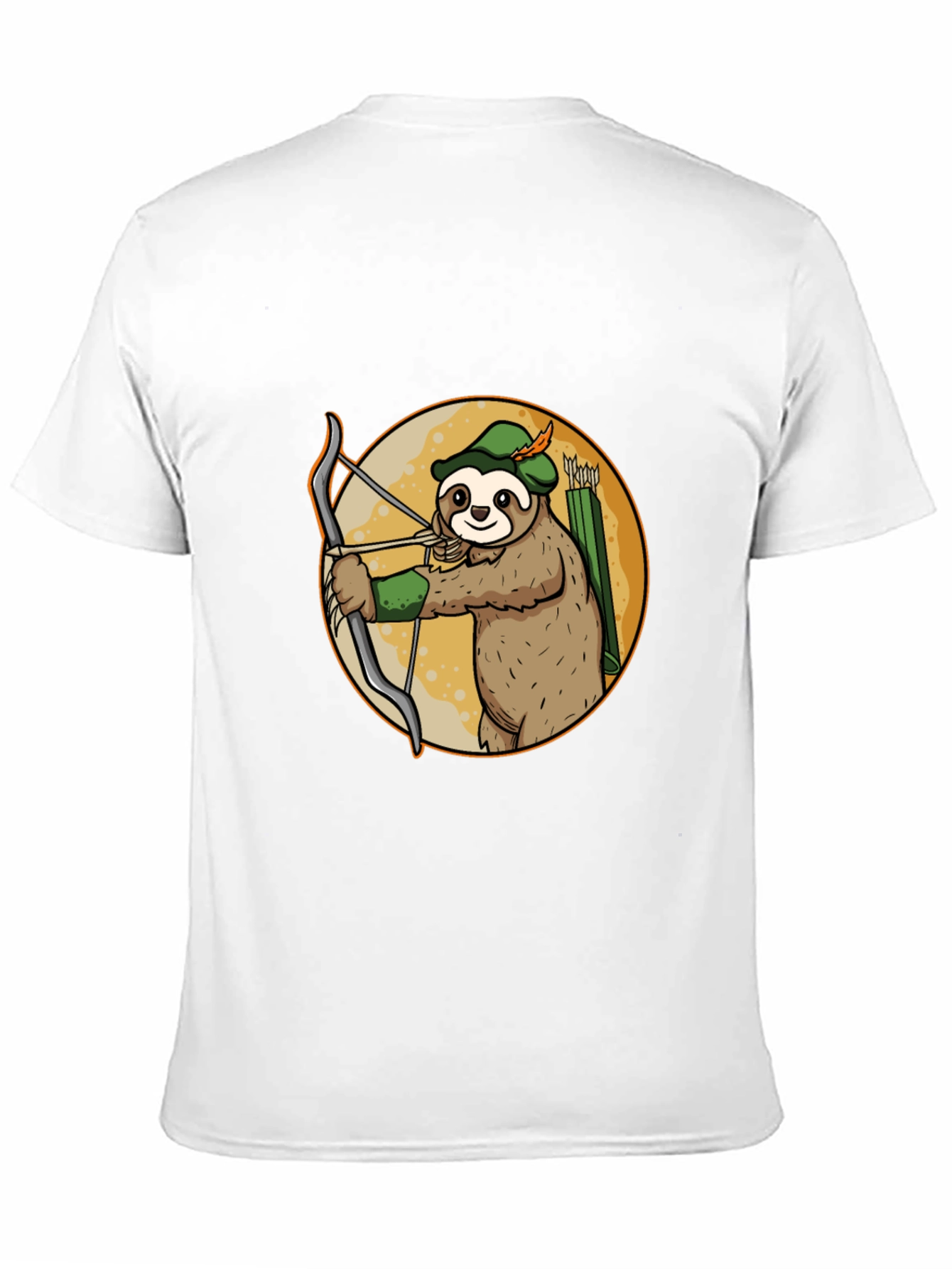 Sloth Archer Graphic Tee - Black Cotton T-Shirt