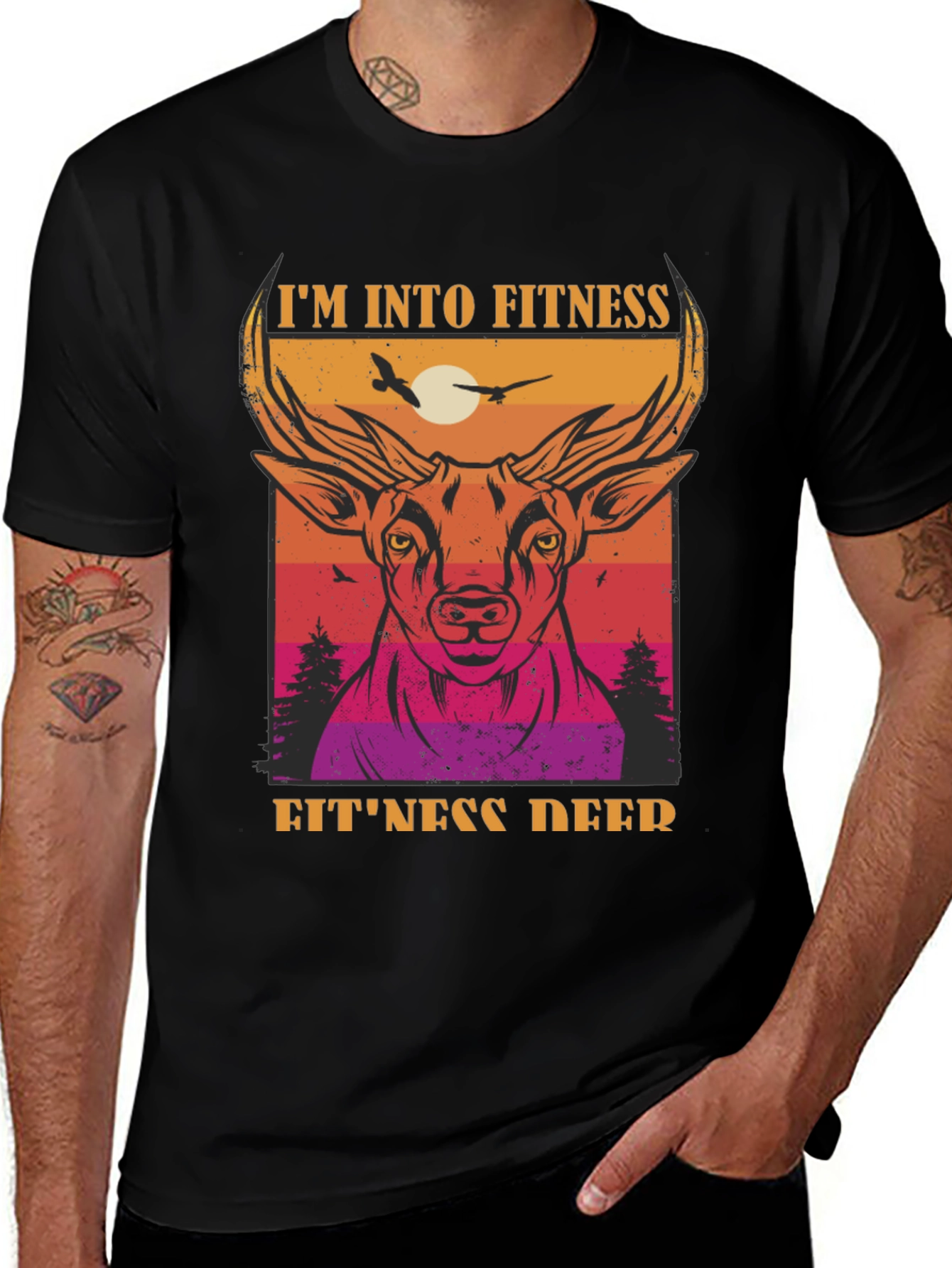 Fitness Deer Graphic Tee