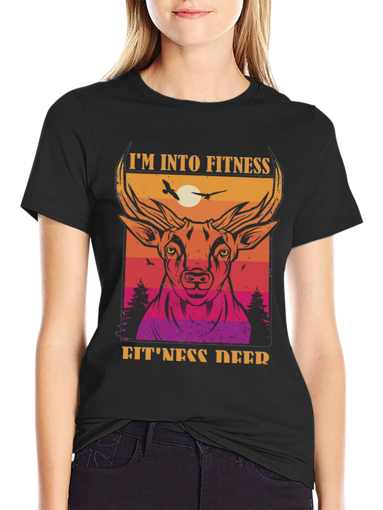 Fitness Deer Graphic Tee