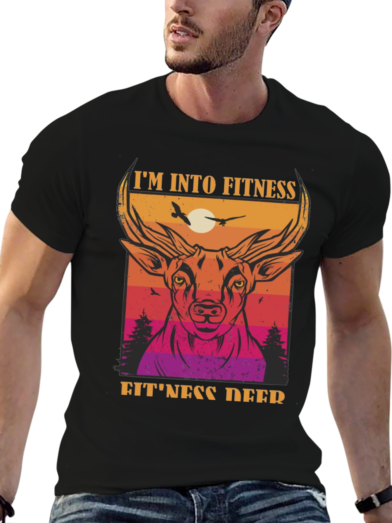 Fitness Deer Graphic Tee