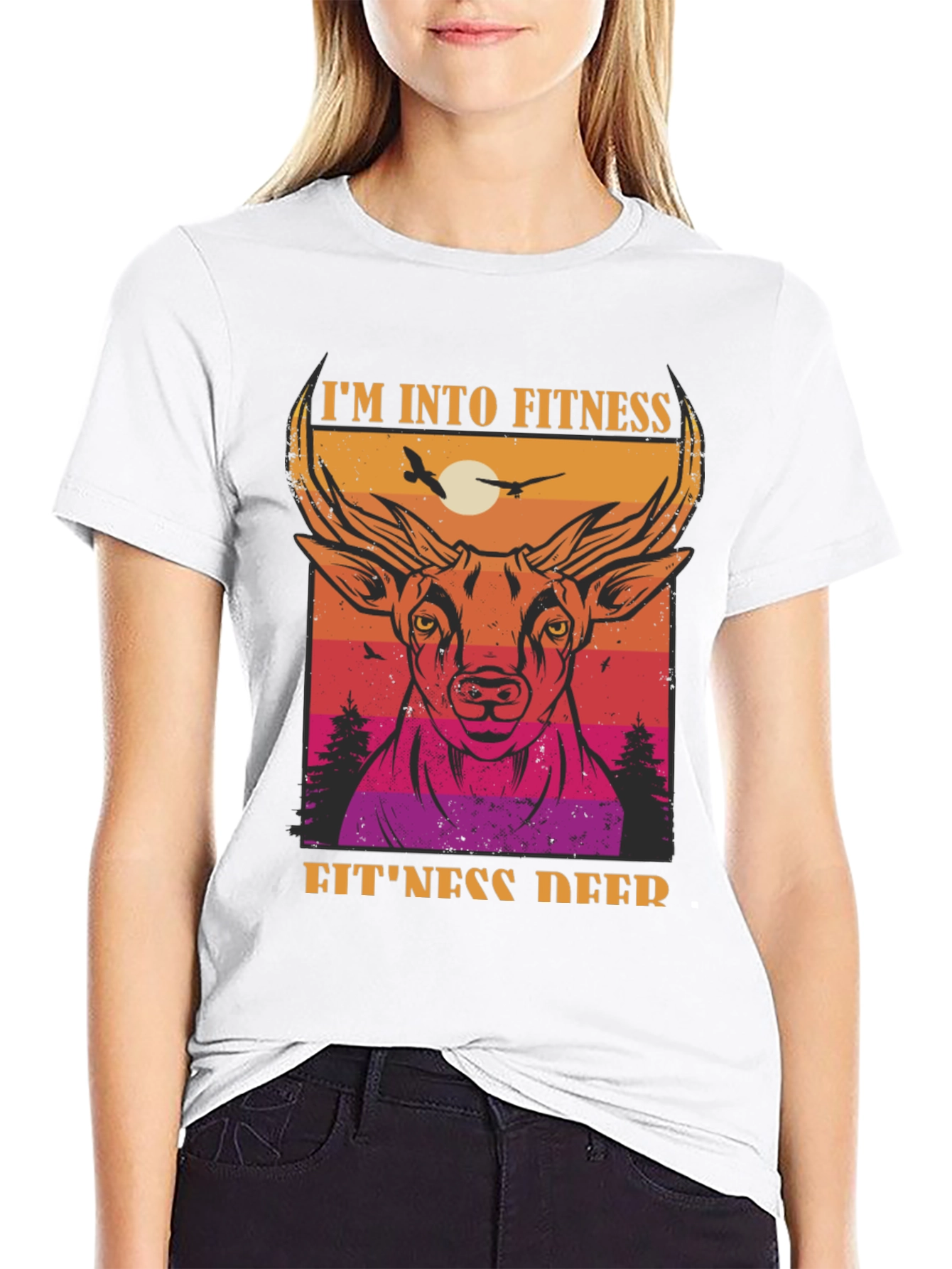 Fitness Deer Graphic Tee