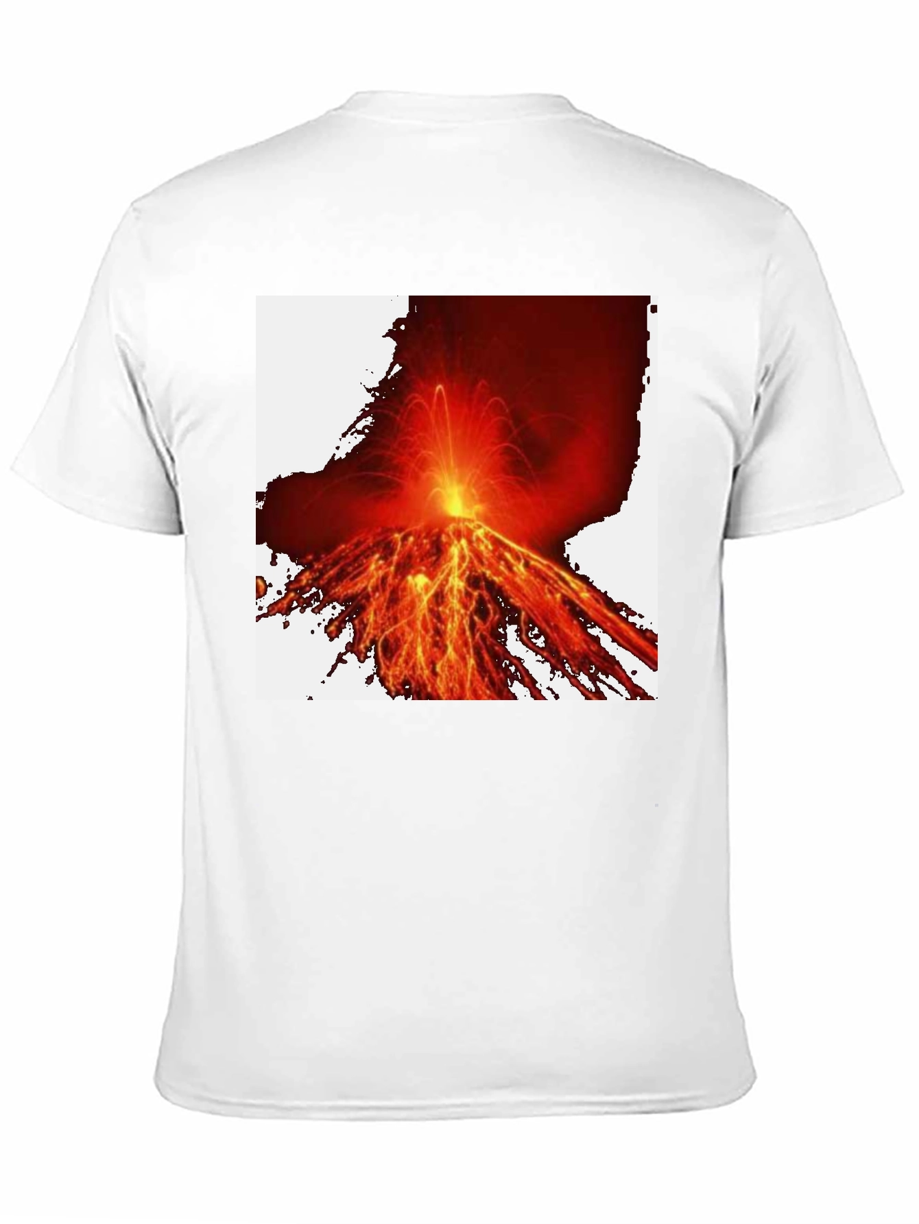 Fiery Volcano Graphic Tee - Black Cotton Comfort
