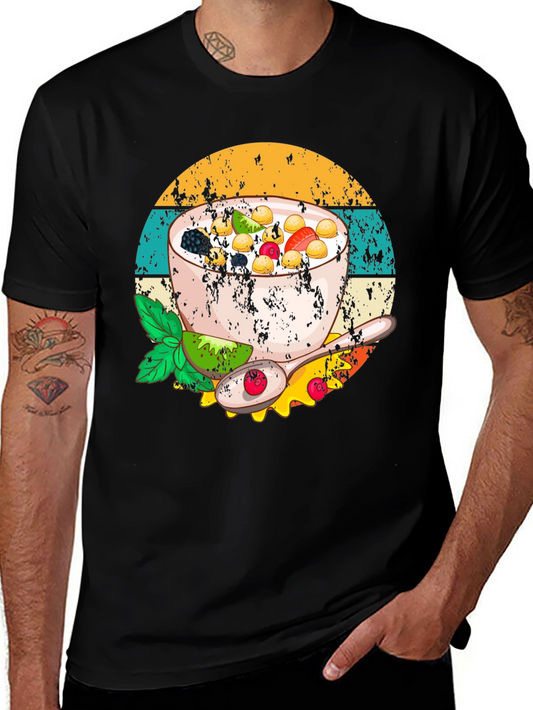 Fruity Cereal Bowl Graphic Tee - Fun & Unique Design