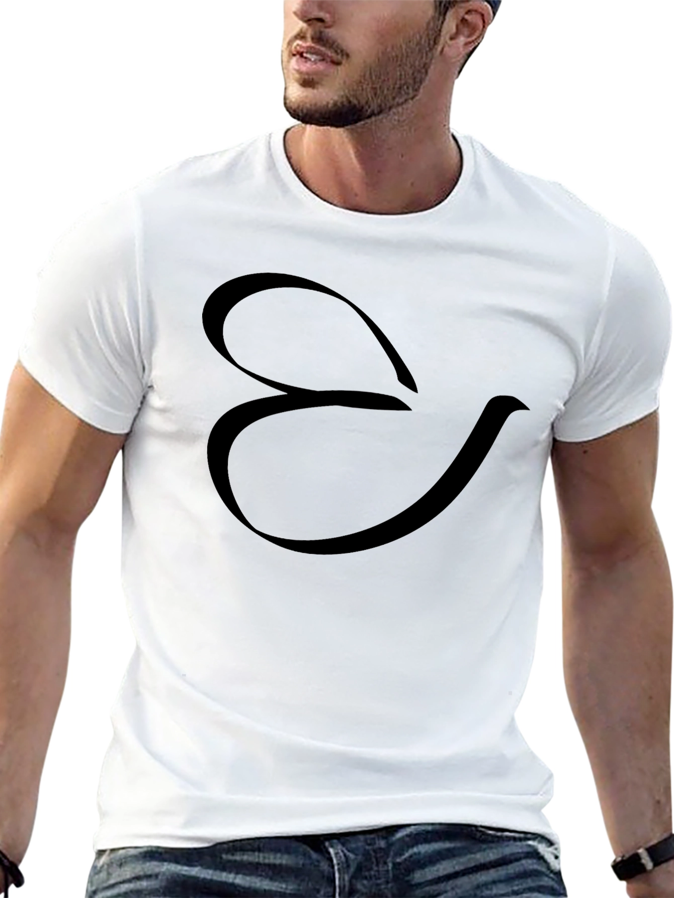 Stylish Black T-Shirt with Abstract Design