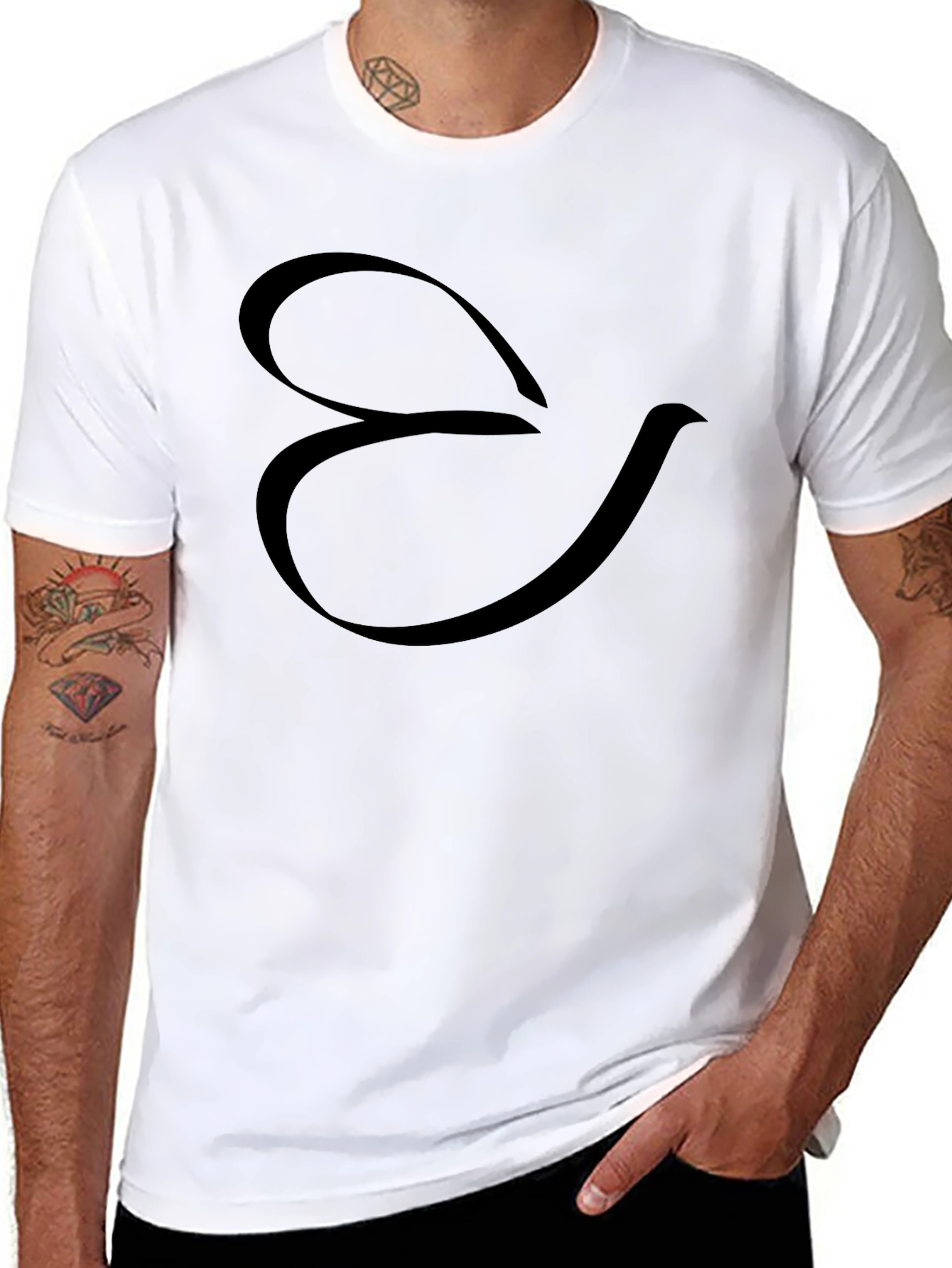 Stylish Black T-Shirt with Abstract Design