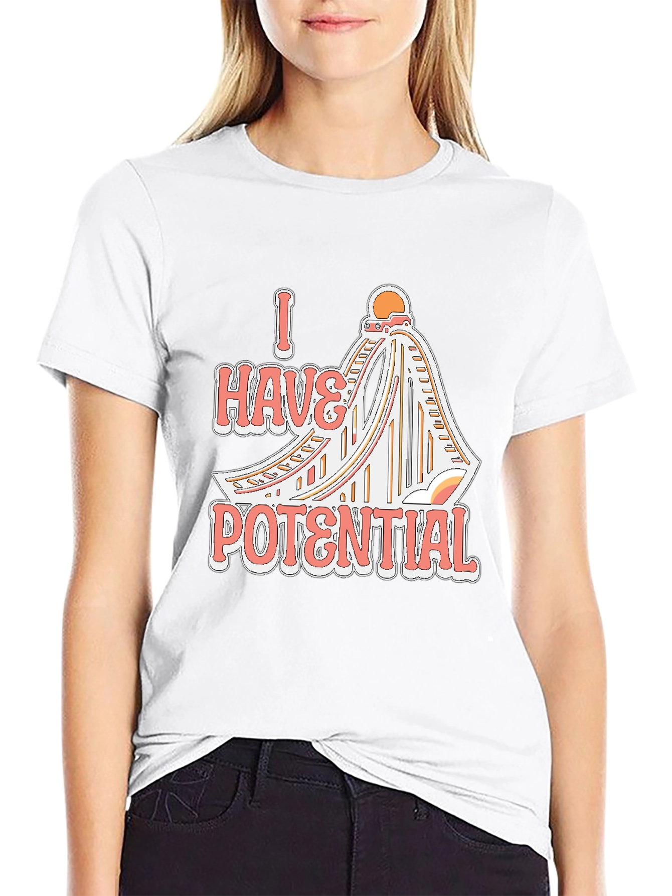 I Have Potential Roller Coaster Black Tee