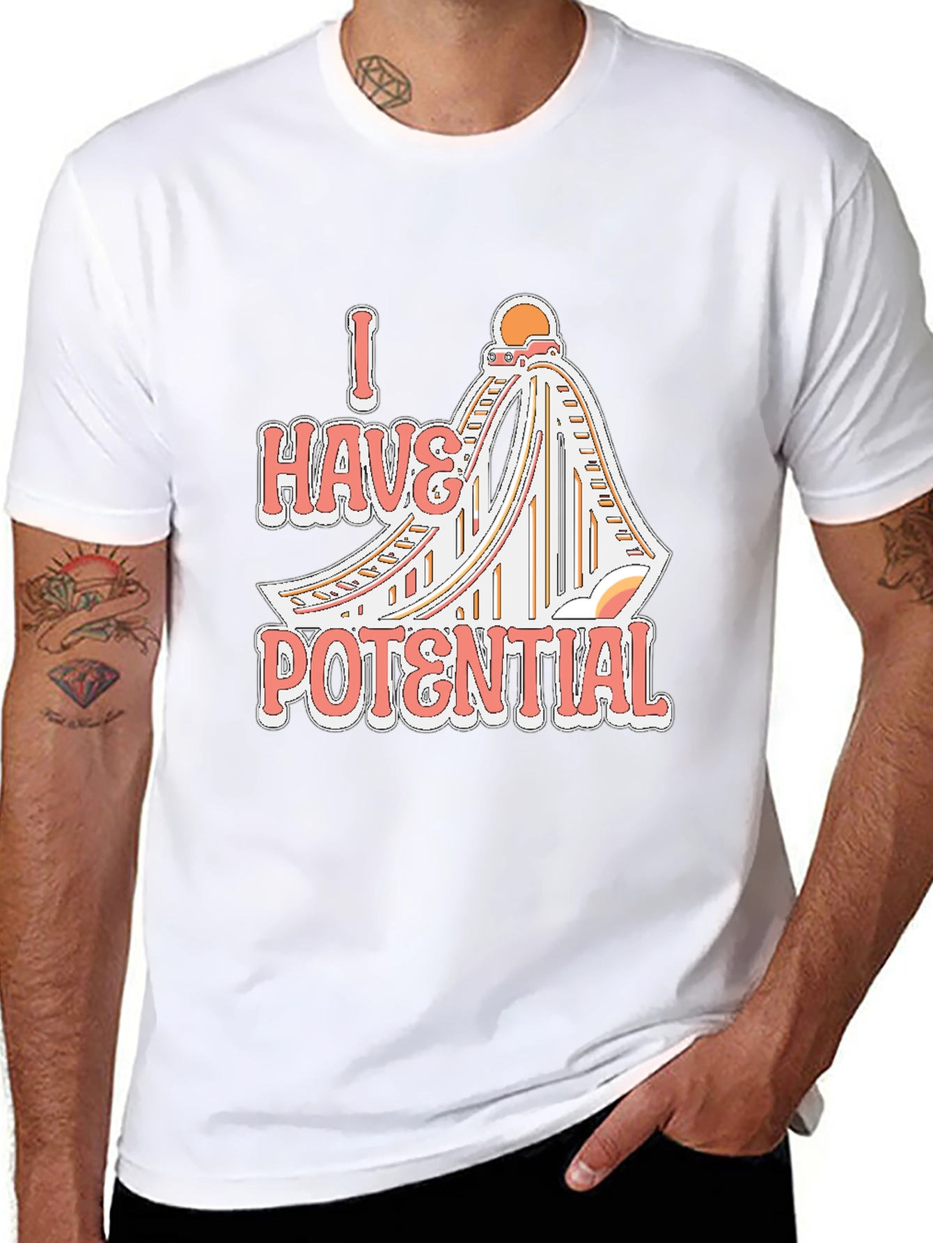 I Have Potential Roller Coaster Black Tee