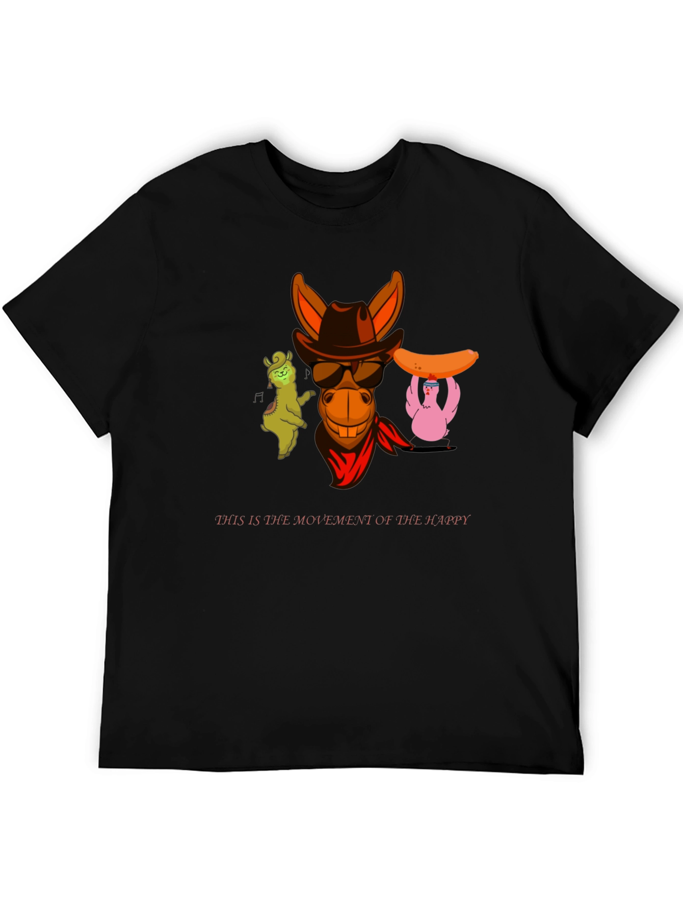 Funny Cartoon Character Black T-Shirt
