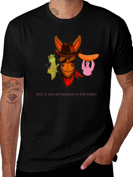 Funny Cartoon Character Black T-Shirt