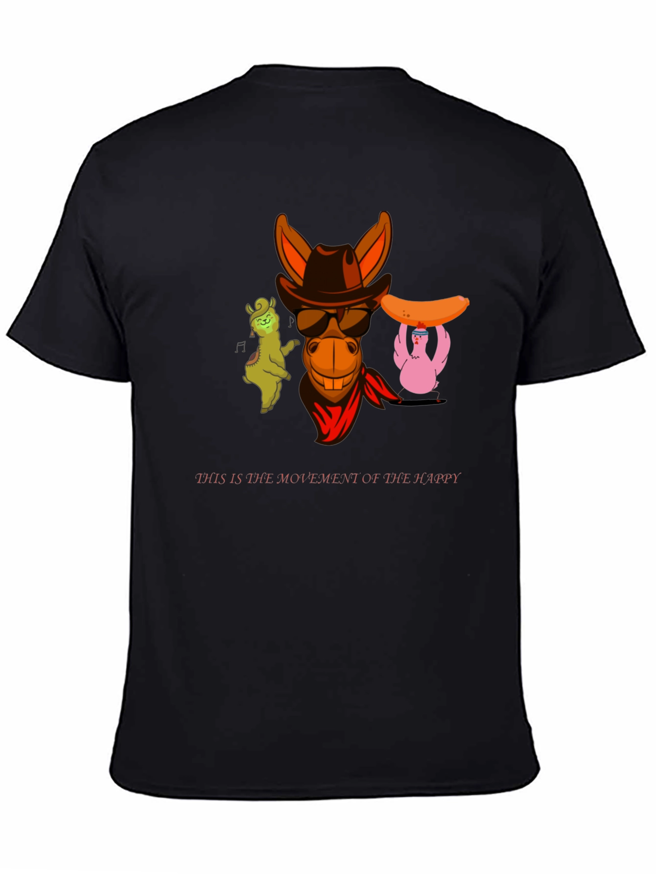 Funny Cartoon Character Black T-Shirt