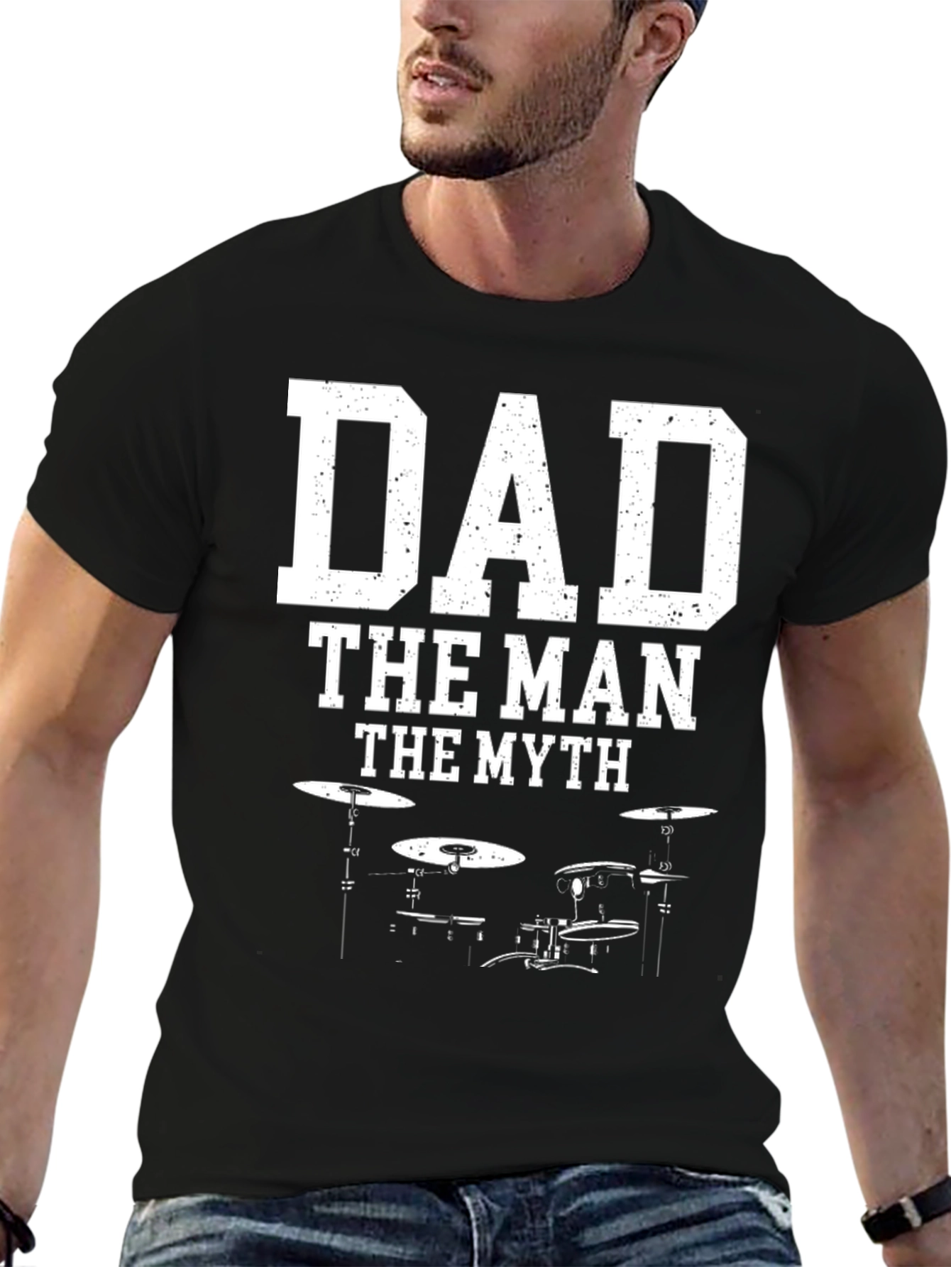 Dad The Man The Myth Drum Kit Graphic T-Shirt