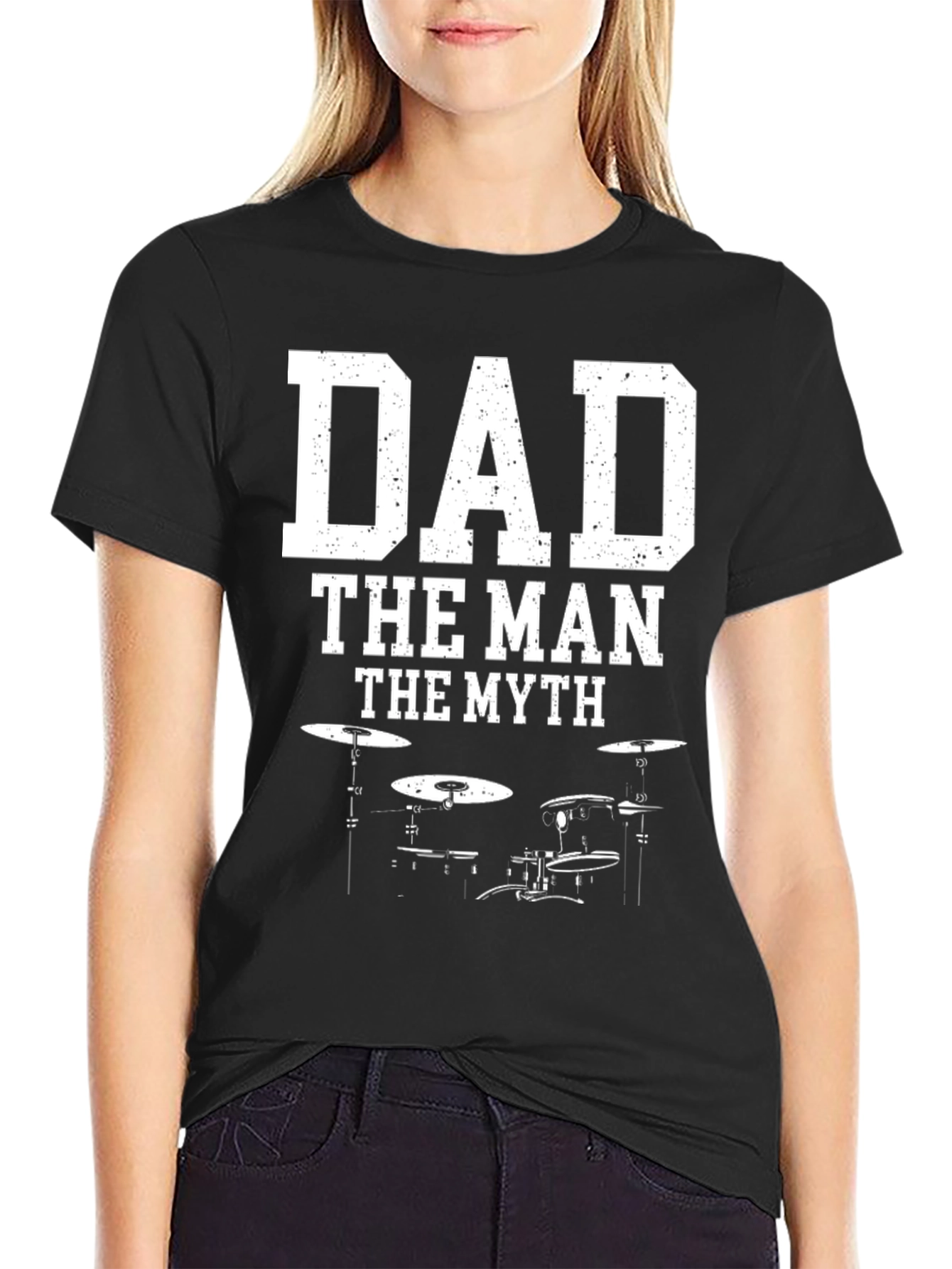 Dad The Man The Myth Drum Kit Graphic T-Shirt