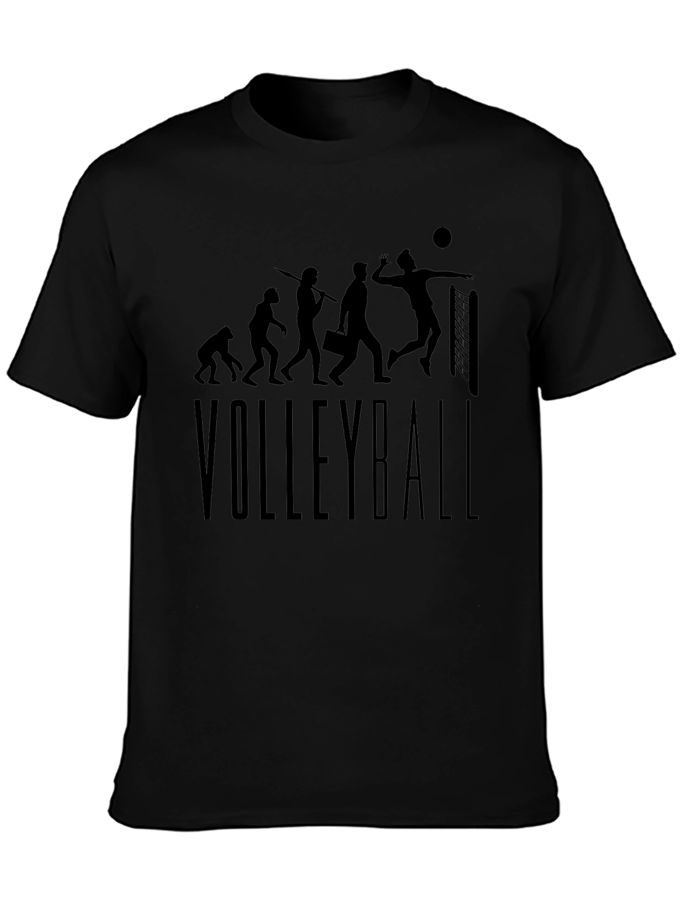 Volleyball Evolution Black T-Shirt