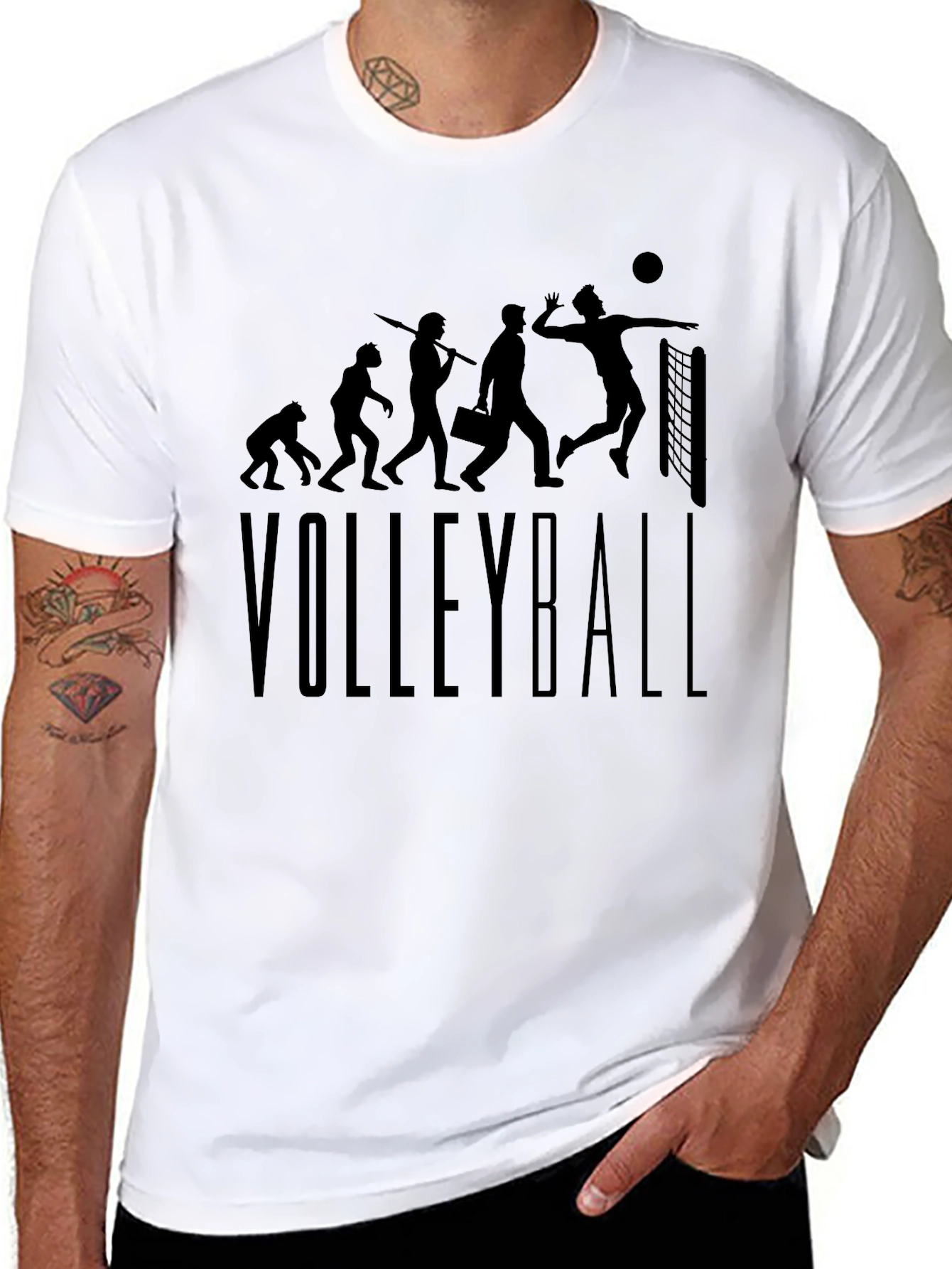 Volleyball Evolution Black T-Shirt