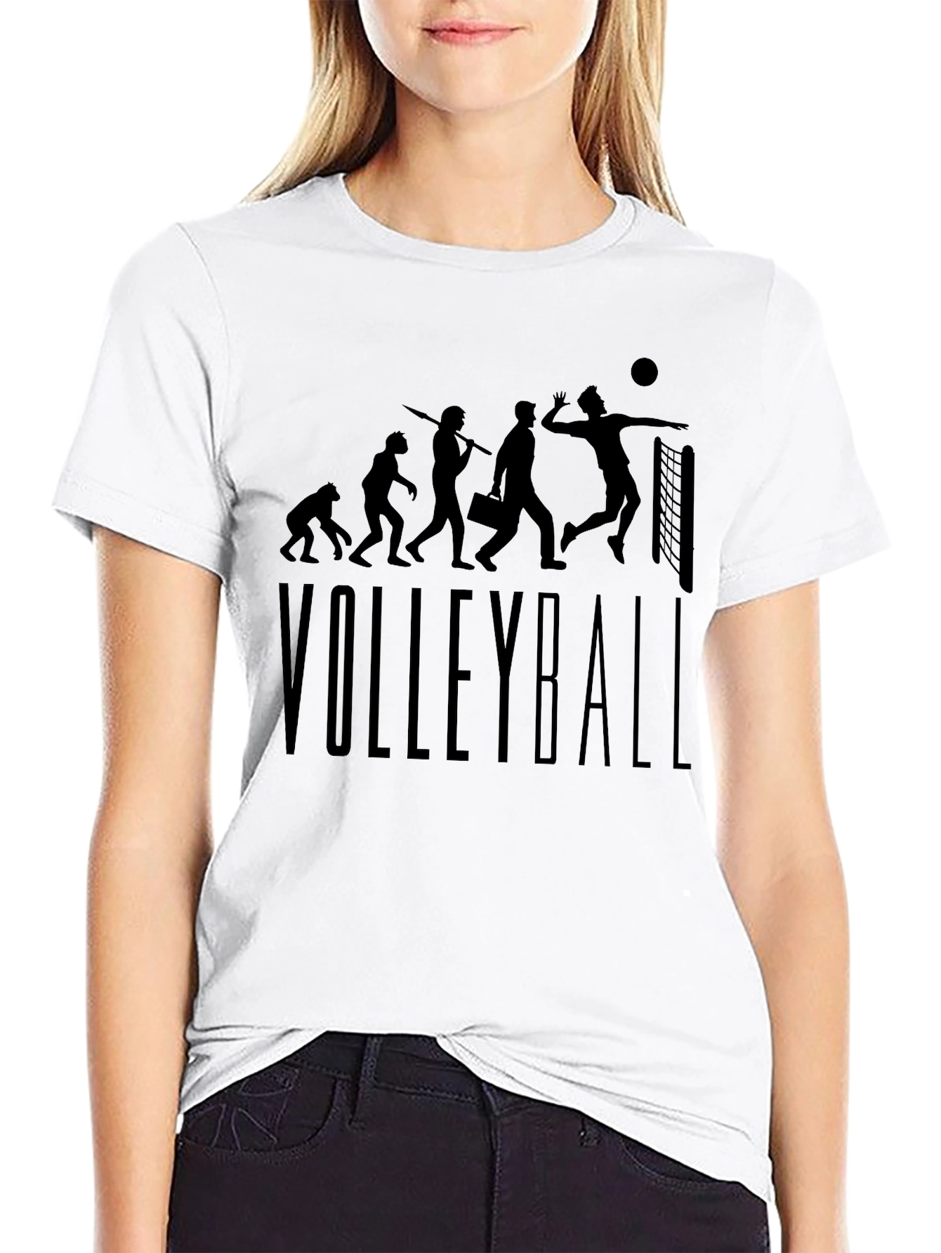 Volleyball Evolution Black T-Shirt