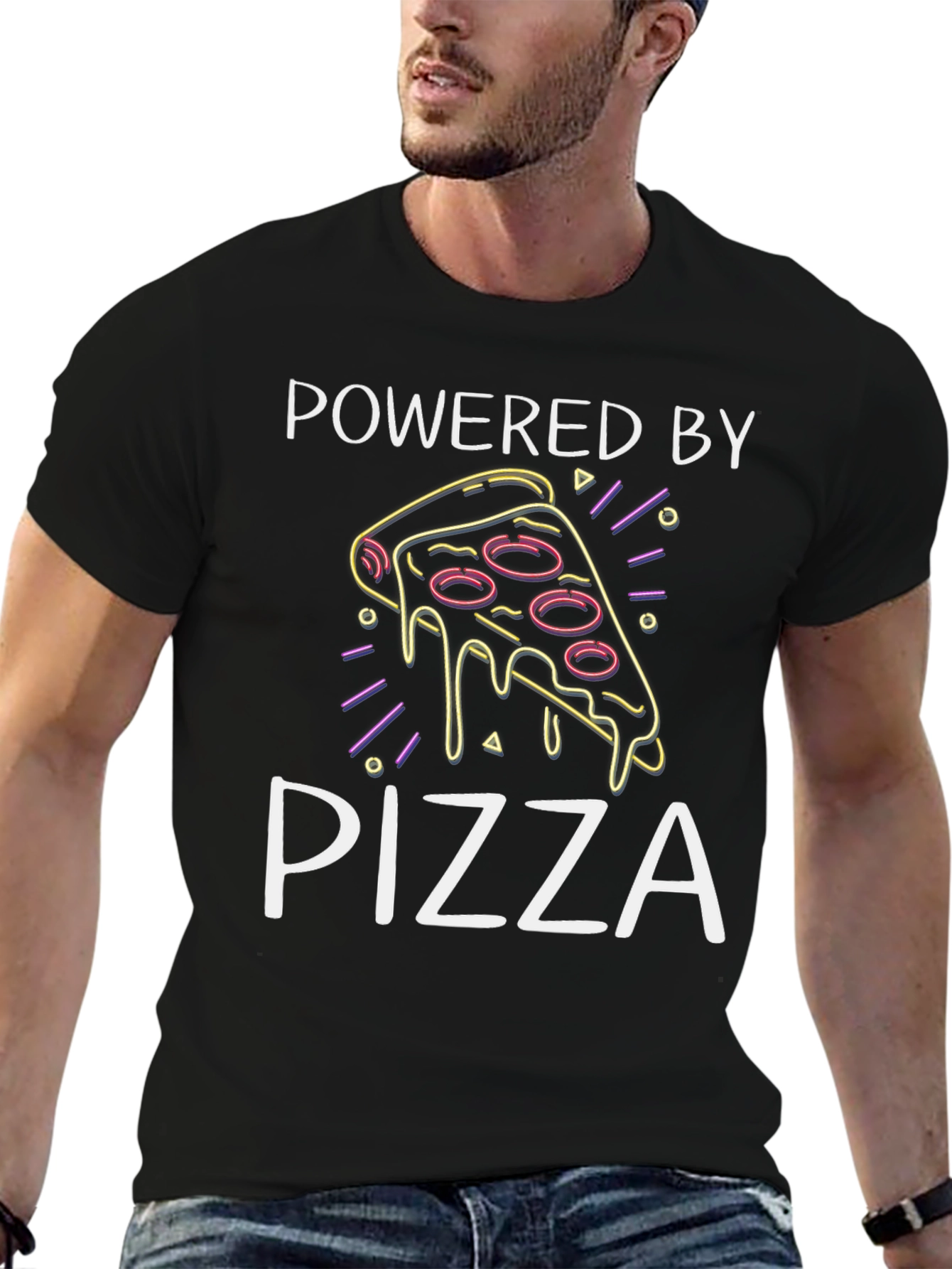 Powered by Pizza Graphic T-Shirt