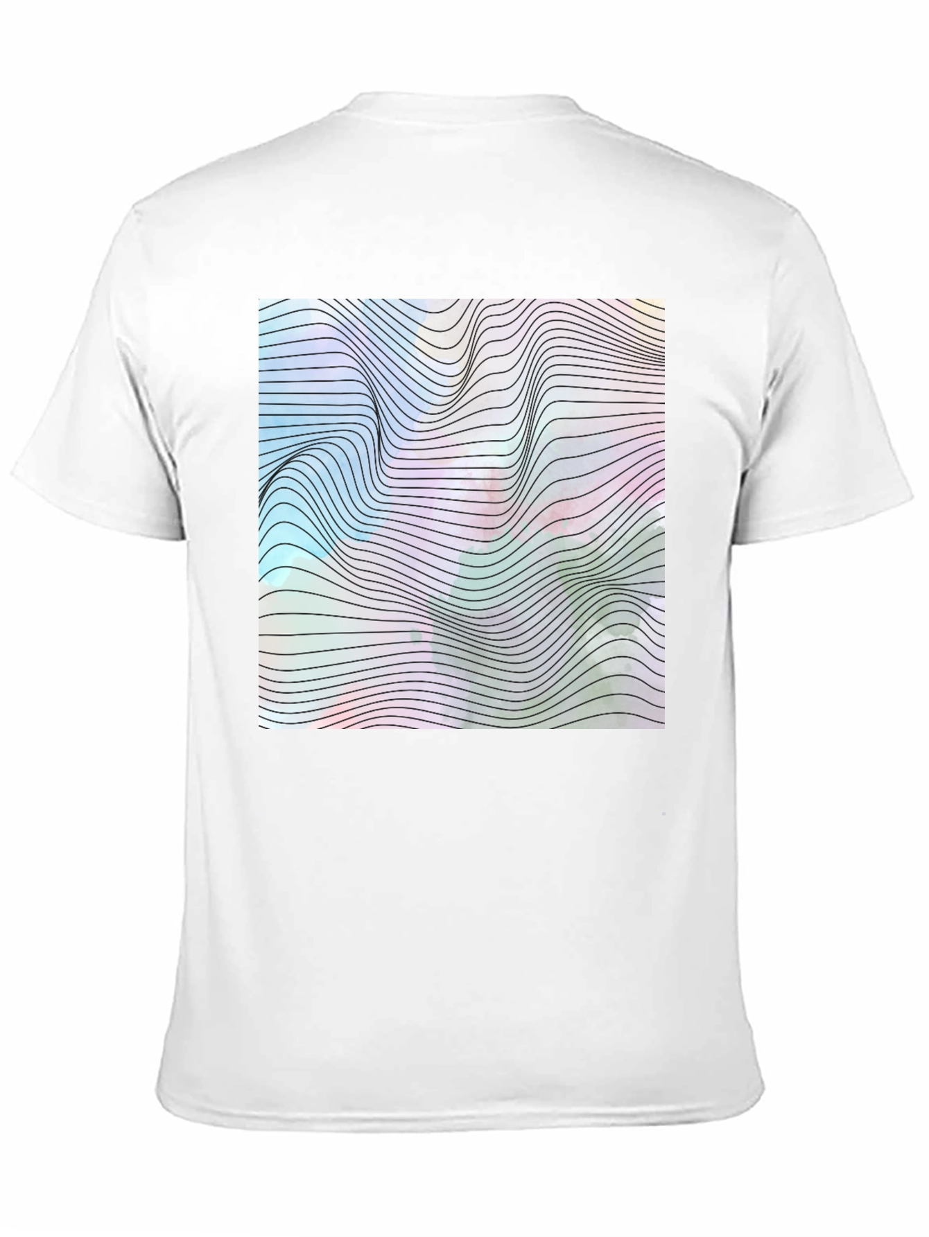 Abstract Wave Graphic Tee - Modern Black T-Shirt