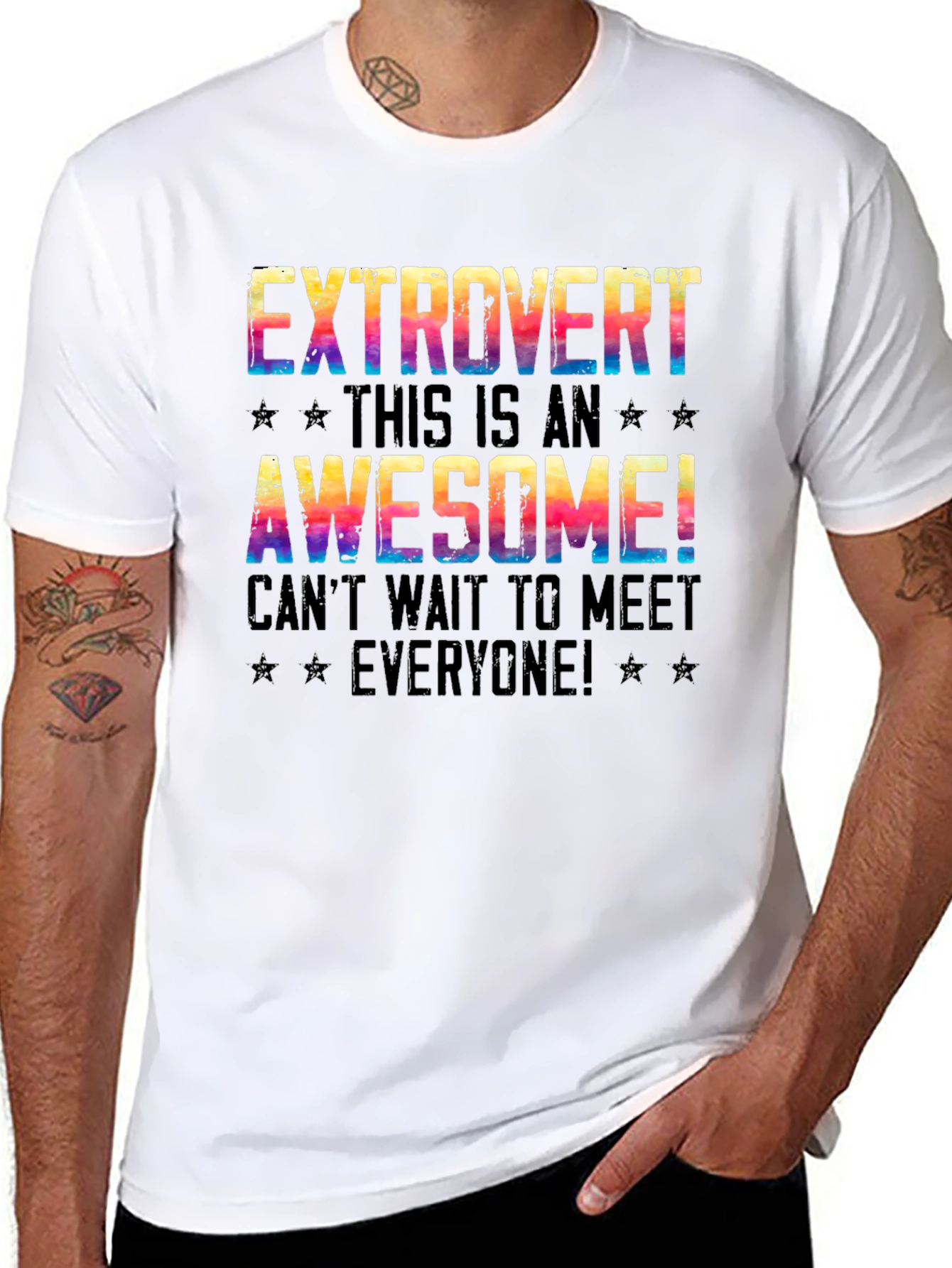 Extrovert Graphic T-Shirt - Awesome Meet Everyone Tee